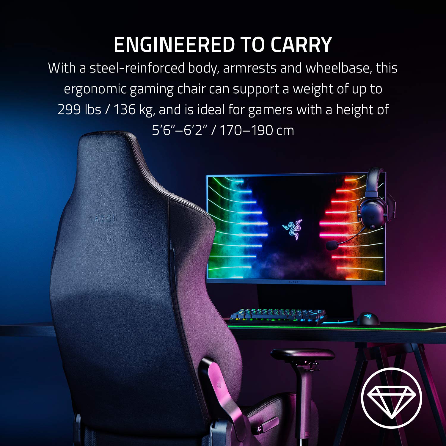 razer-iskur-gaming-chair-with-adjustable-lumbar-support-multi-layered-synthetic- image 8