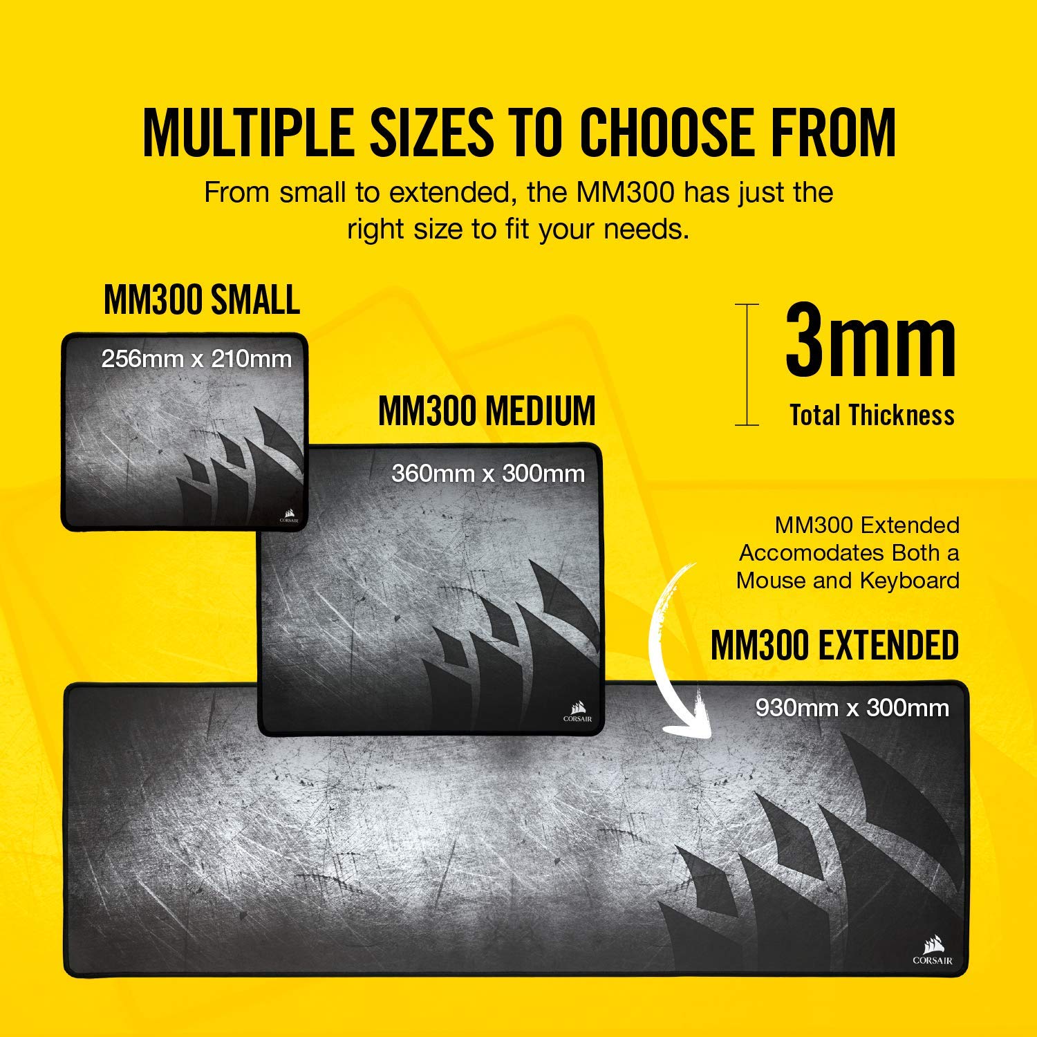 corsair-mm300-anti-fray-cloth-gaming-mouse-pad-extended-high-performance-textile image 6