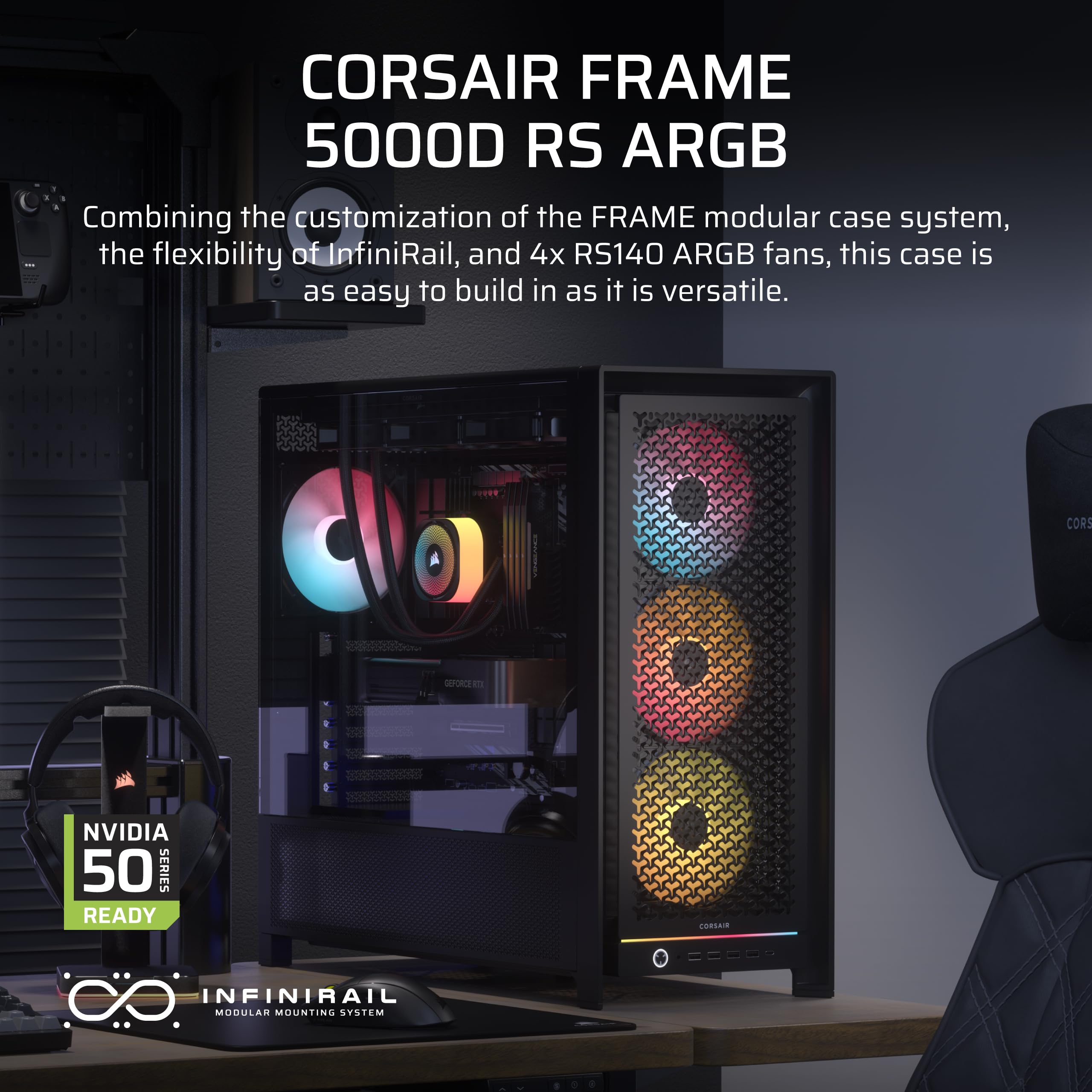 corsair-frame-5000d-rs-argb-modular-mid-tower-pc-case-high-airflow-4x-rs-argb-fa image 2