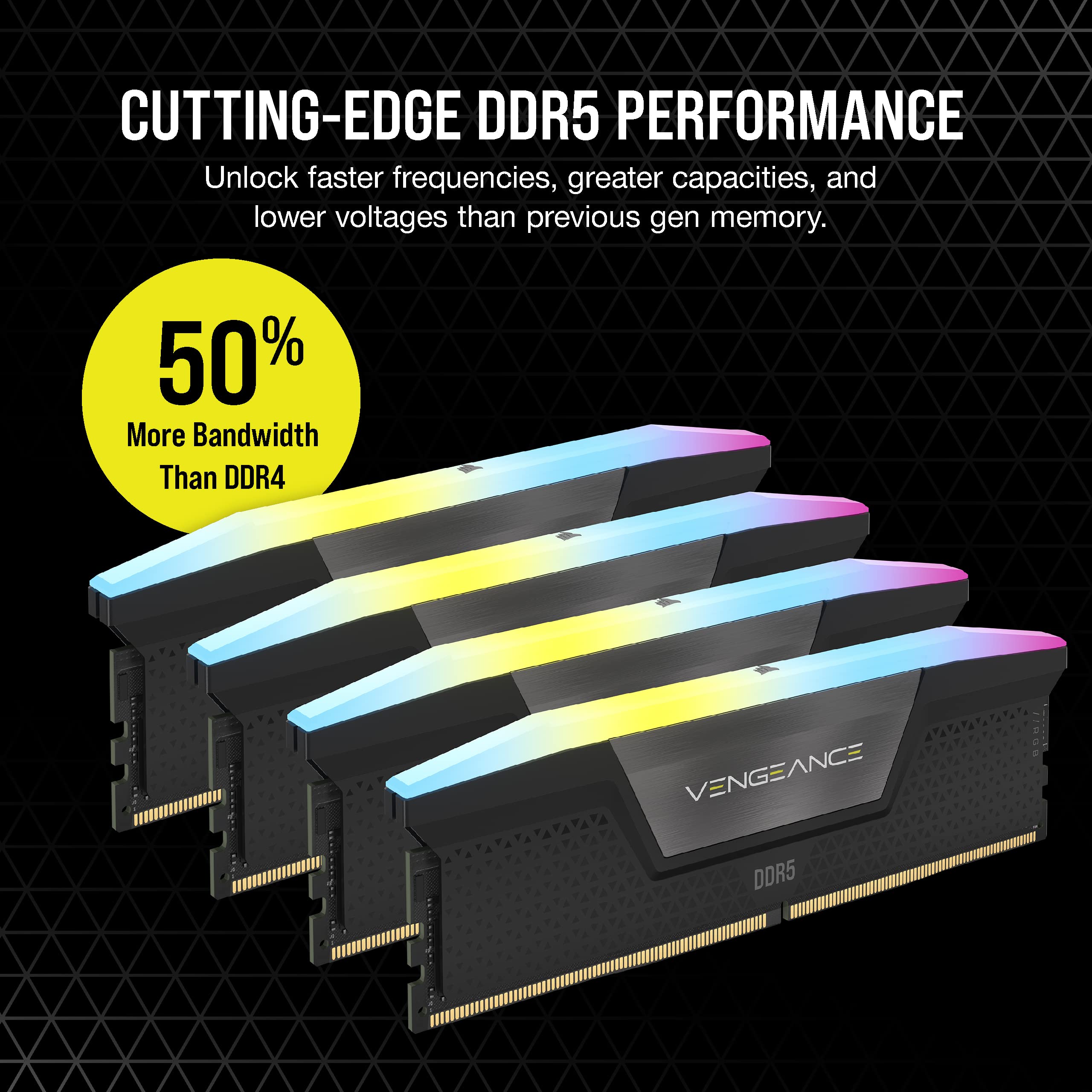 corsair-vengeance-rgb-ddr5-96gb-4x24gb-6400mhz-cl32-black image 3