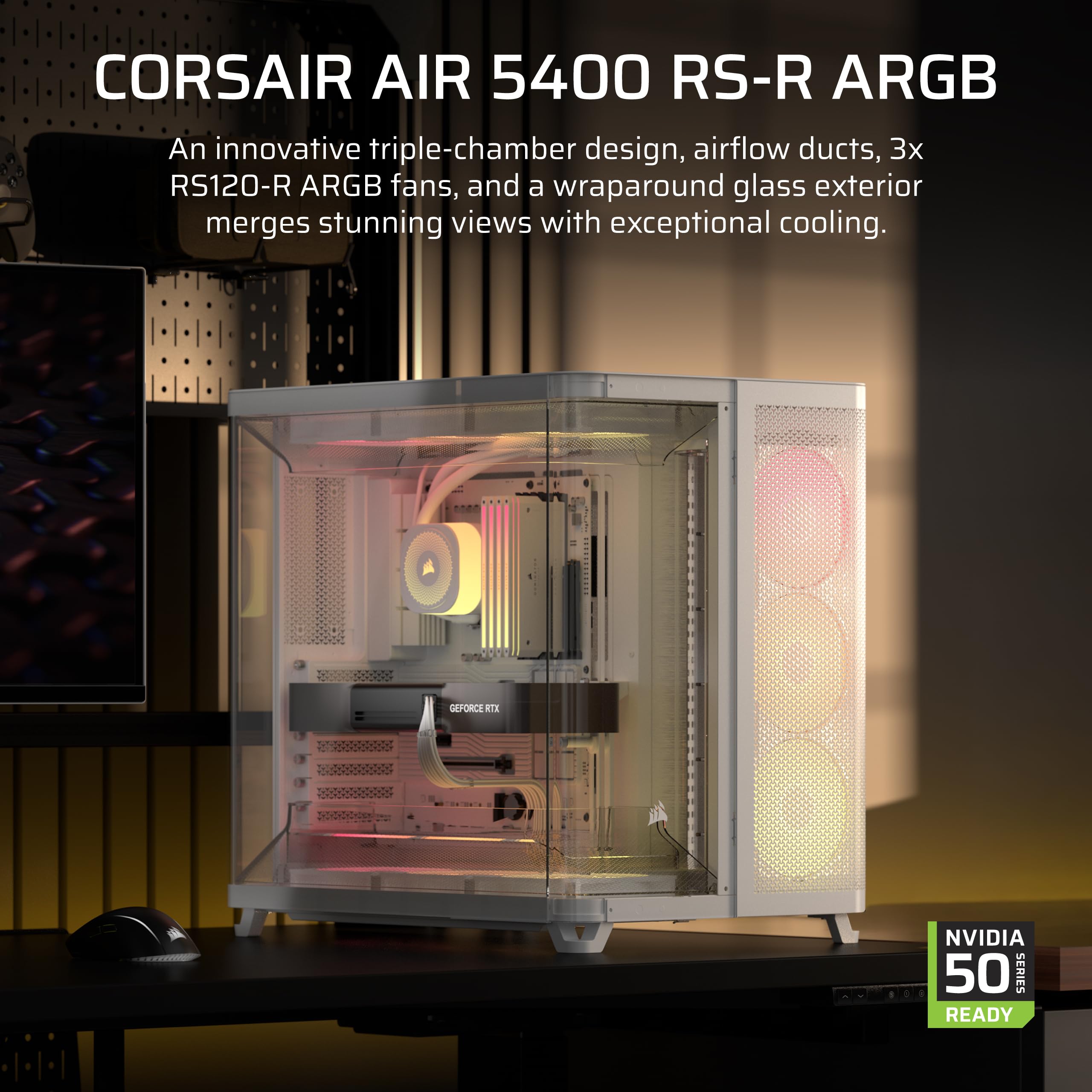 corsair-air-5400-rs-r-argb-triple-chamber-mid-tower-pc-case-3x-rs120-r-fans-whit image 2