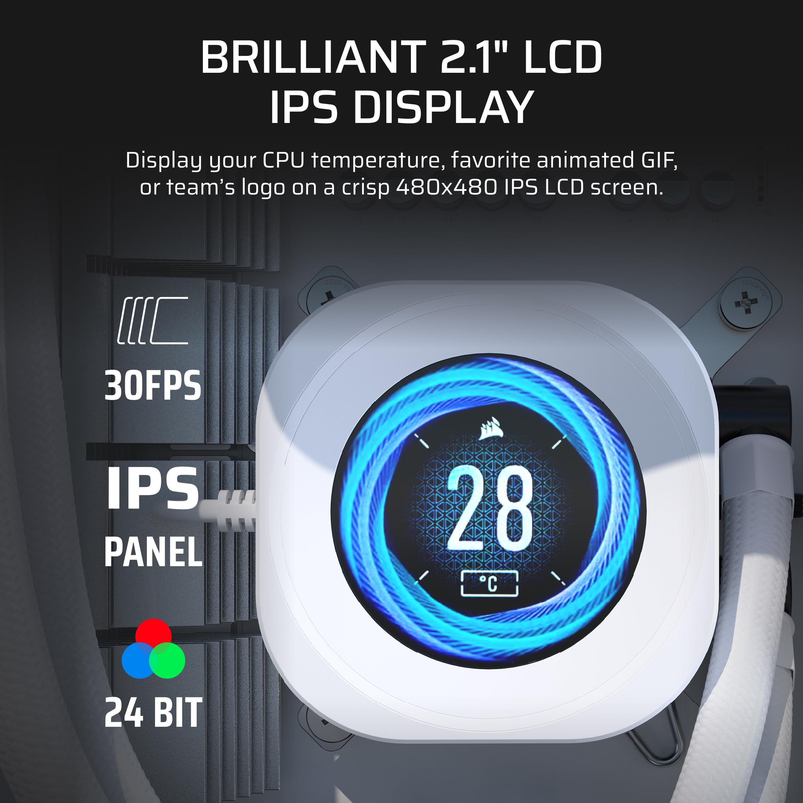 corsair-nautilus-rs-lcd-module-2-1-ips-screen-for-nautilus-rs-aio-coolers-white image 3