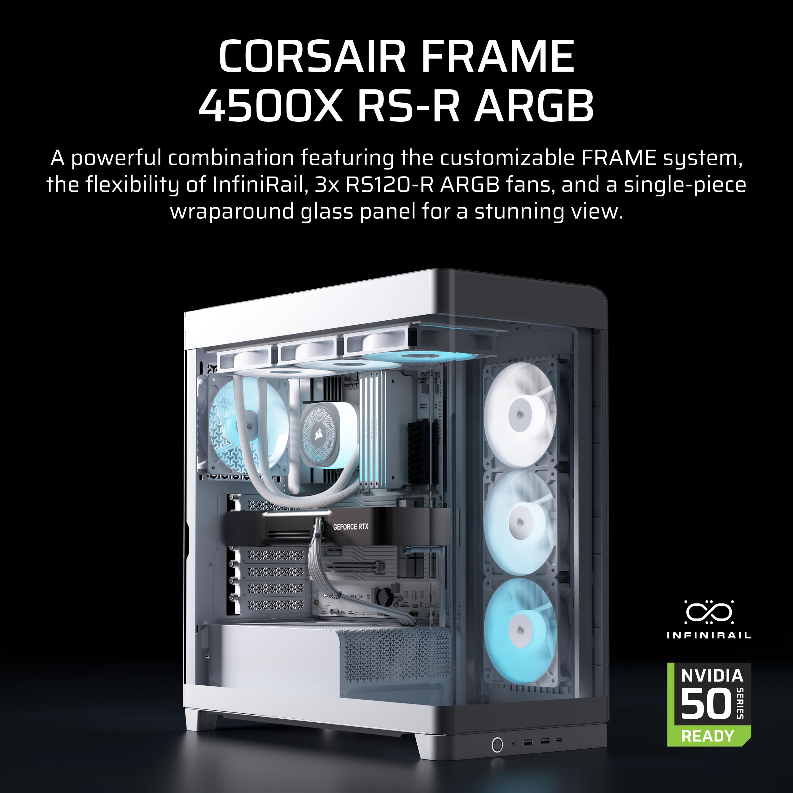 corsair-frame-4500x-rs-argb-panoramic-mid-tower-pc-case-white-3x-pre-installed-r image 2