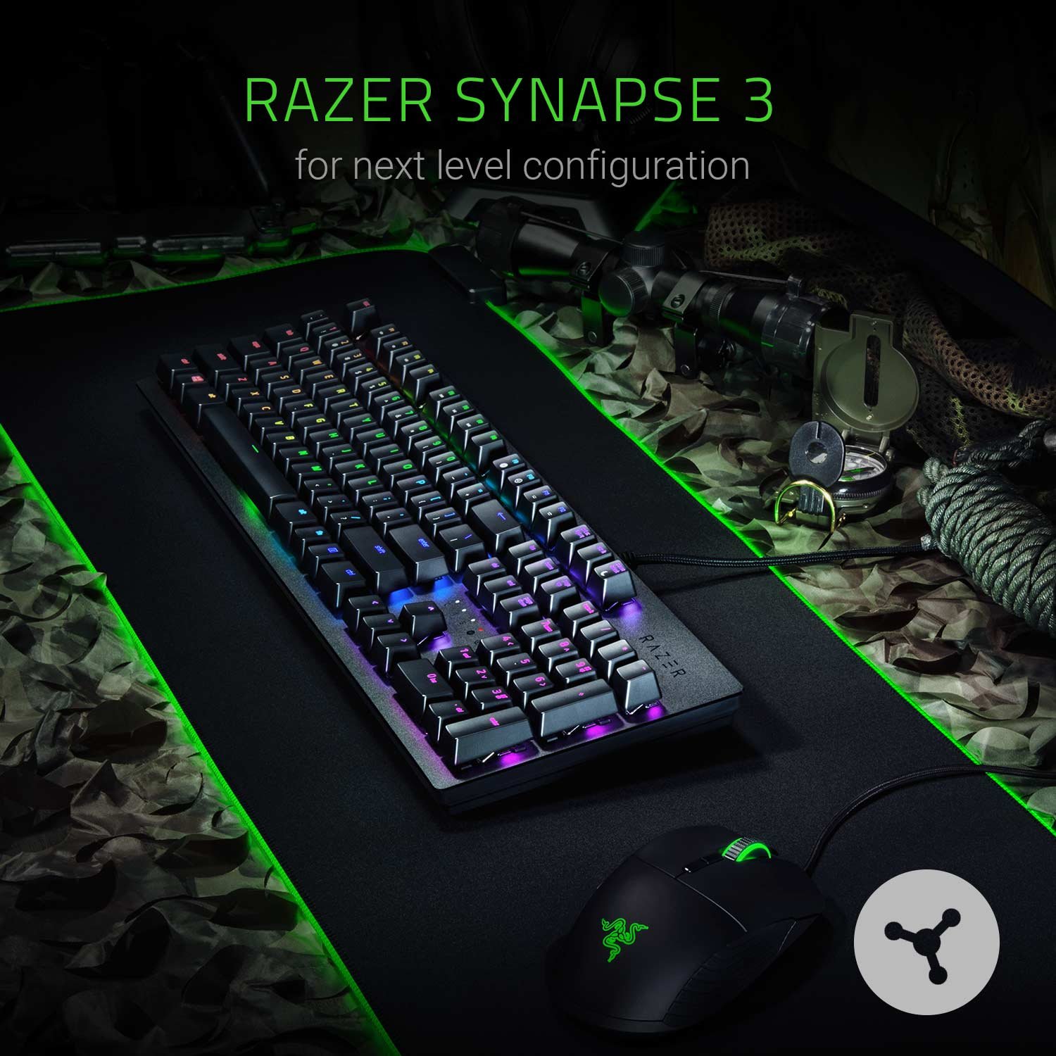 razer-huntsman-gaming-keyboard-clicky-optical-switches-chroma-rgb-aluminum-top-f image 6