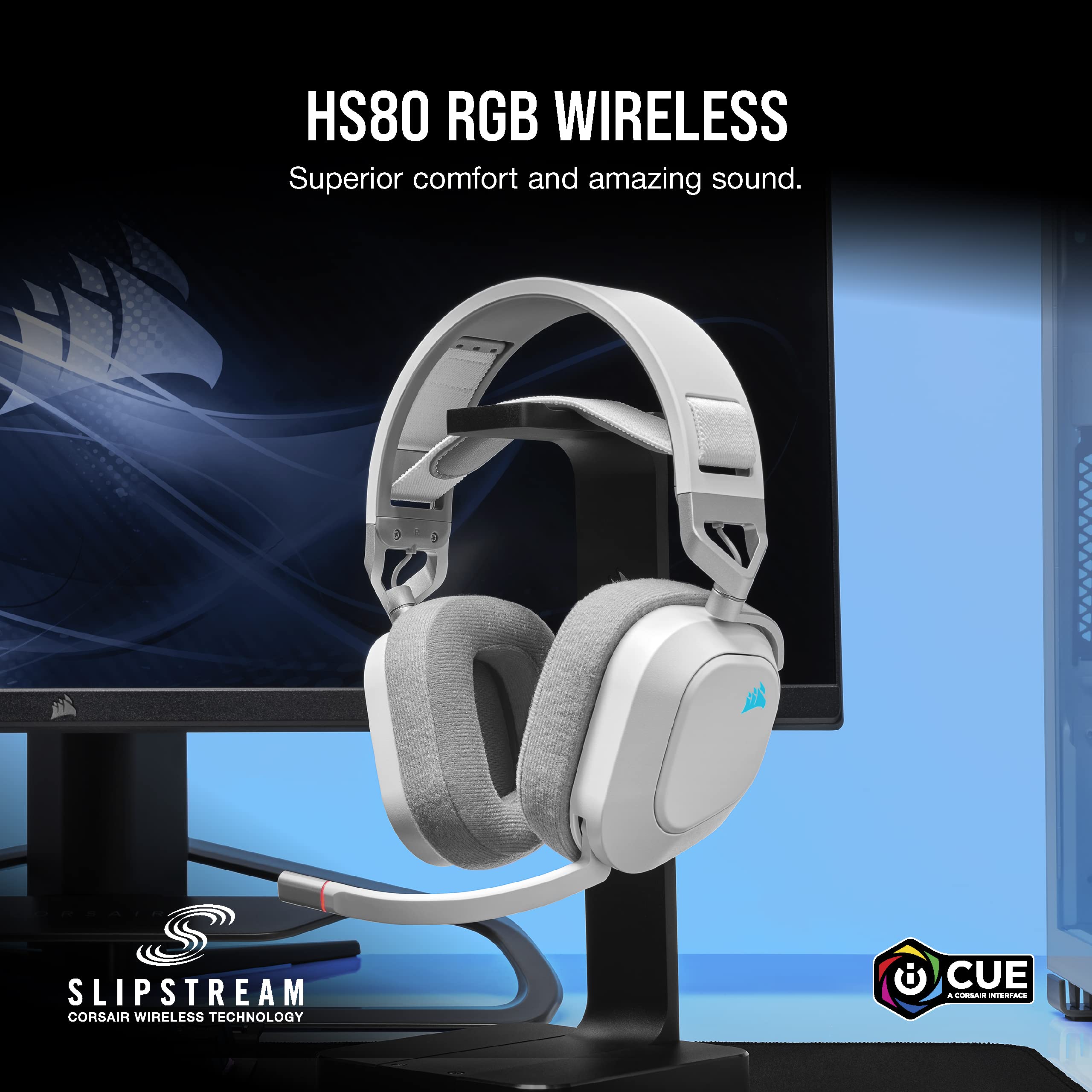 corsair-hs80-rgb-wireless-gaming-headset-dolby-atmos-50mm-drivers-broadcast-mic- image 2