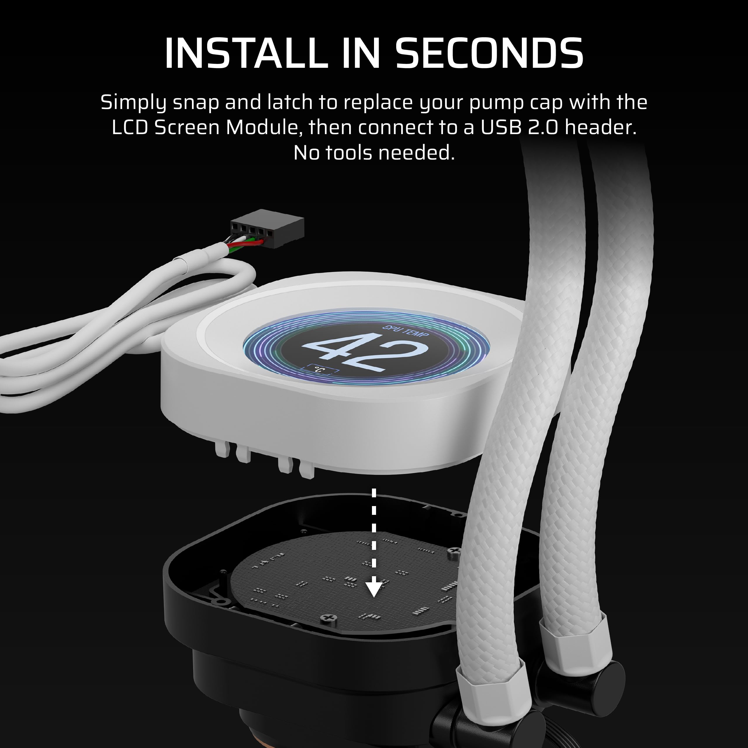 corsair-nautilus-rs-lcd-module-2-1-ips-screen-for-nautilus-rs-aio-coolers-white image 4