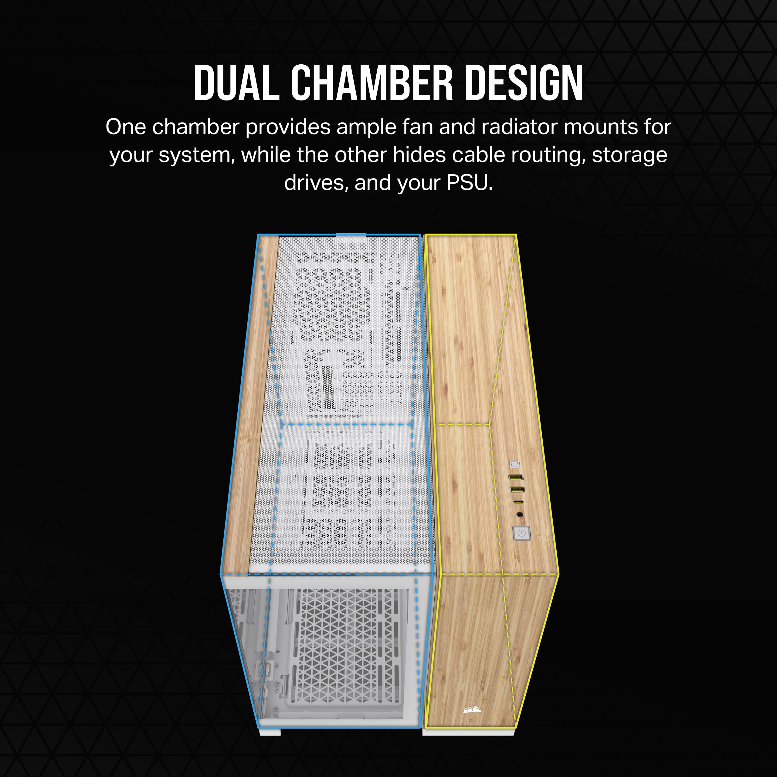 corsair-2500x-small-tower-matx-dual-chamber-pc-case-panoramic-tempered-glass-rev image 4