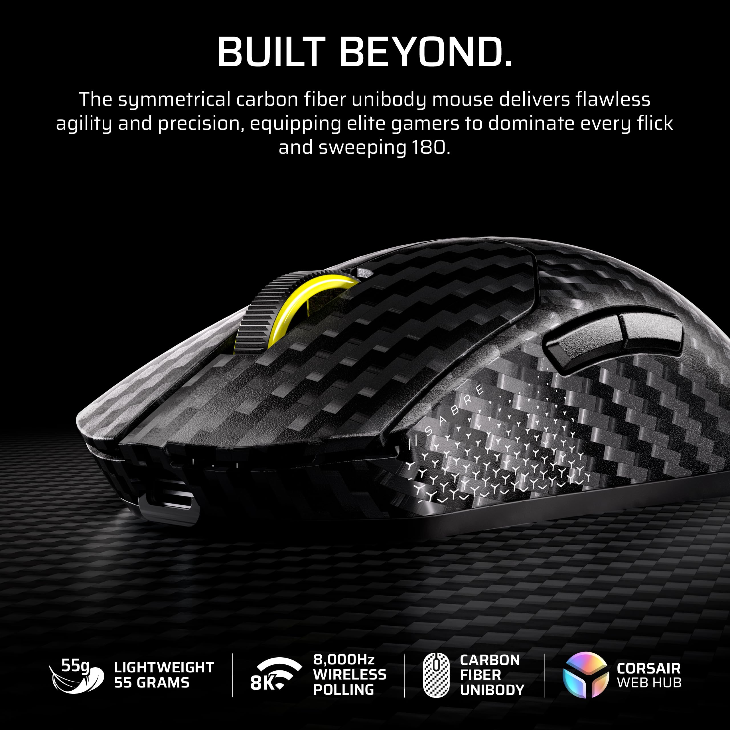 corsair-sabre-v2-pro-wireless-cf-fps-gaming-mouse-33-000-dpi-sensor-8-000hz-hype image 2