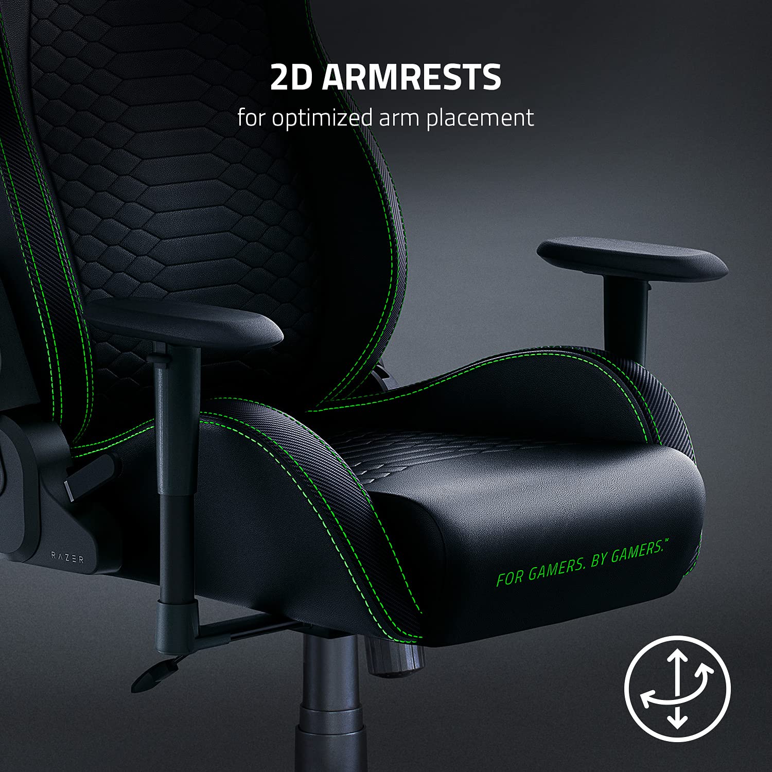 razer-iskur-x-ergonomic-gaming-chair-black-green-with-high-density-foam-cushions image 7