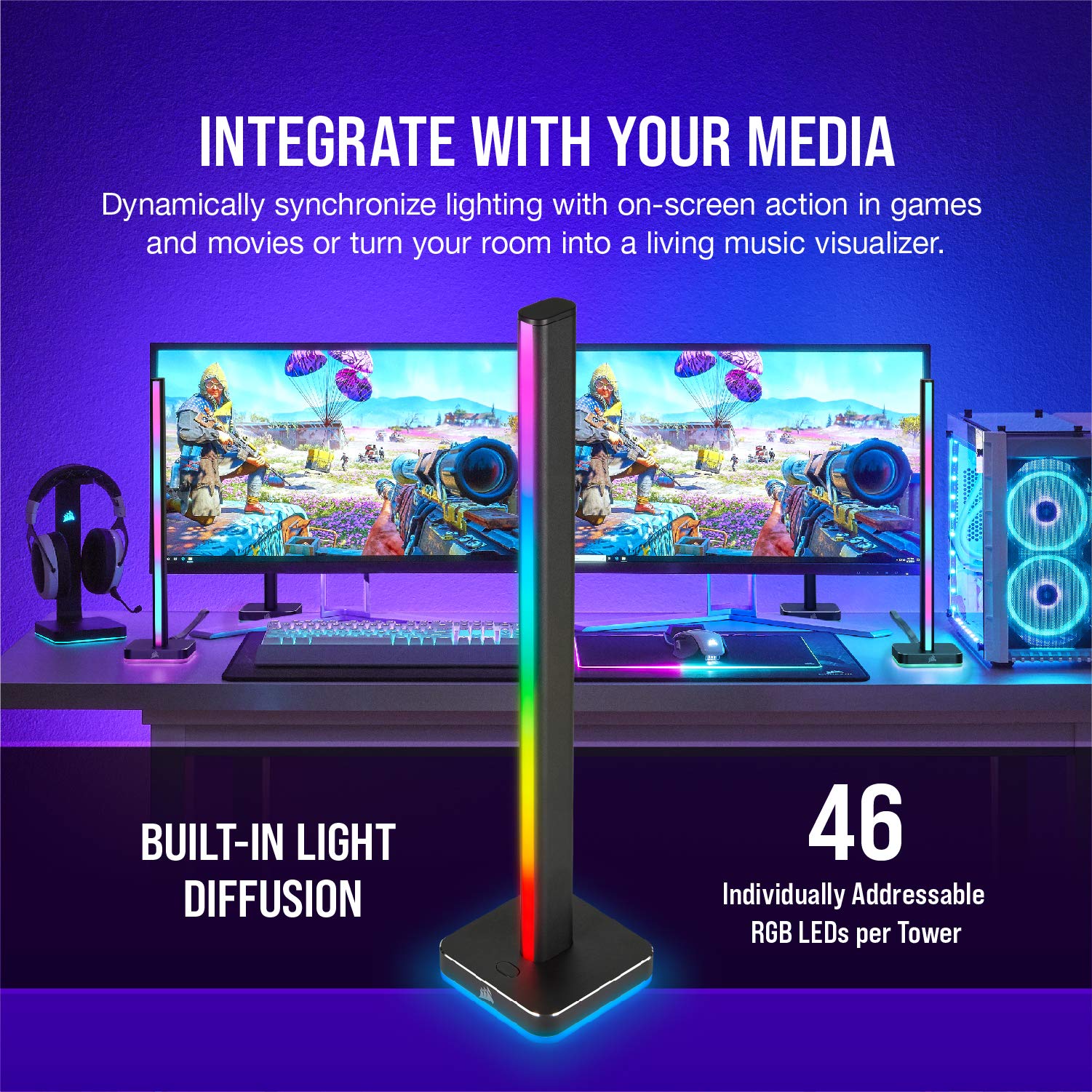 corsair-icue-lt100-smart-lighting-tower-starter-kit-ambient-rgb-with-headset-hol image 3
