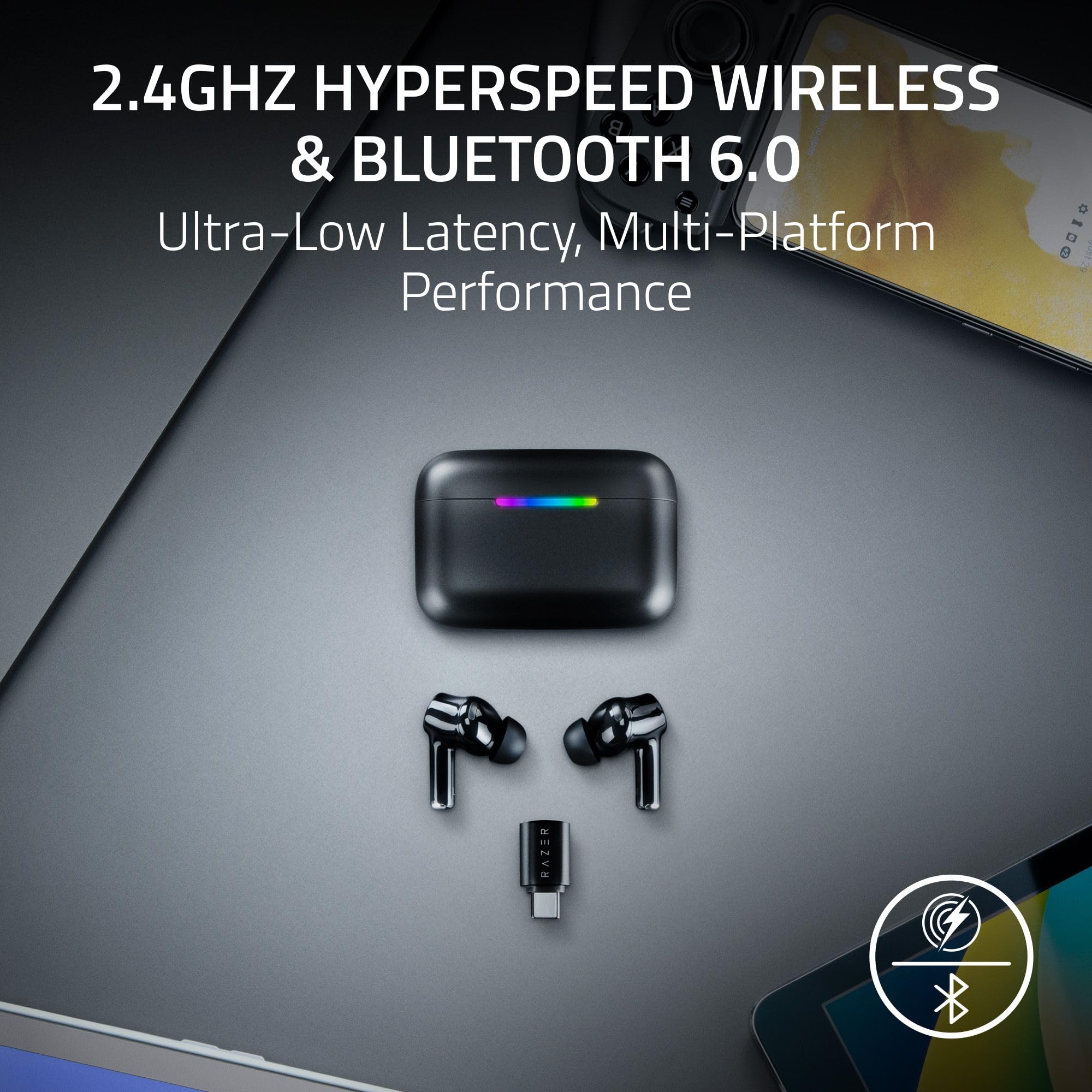 razer-hammerhead-v3-hyperspeed-wireless-anc-gaming-earbuds-2-4ghz-bluetooth-40hr image 2