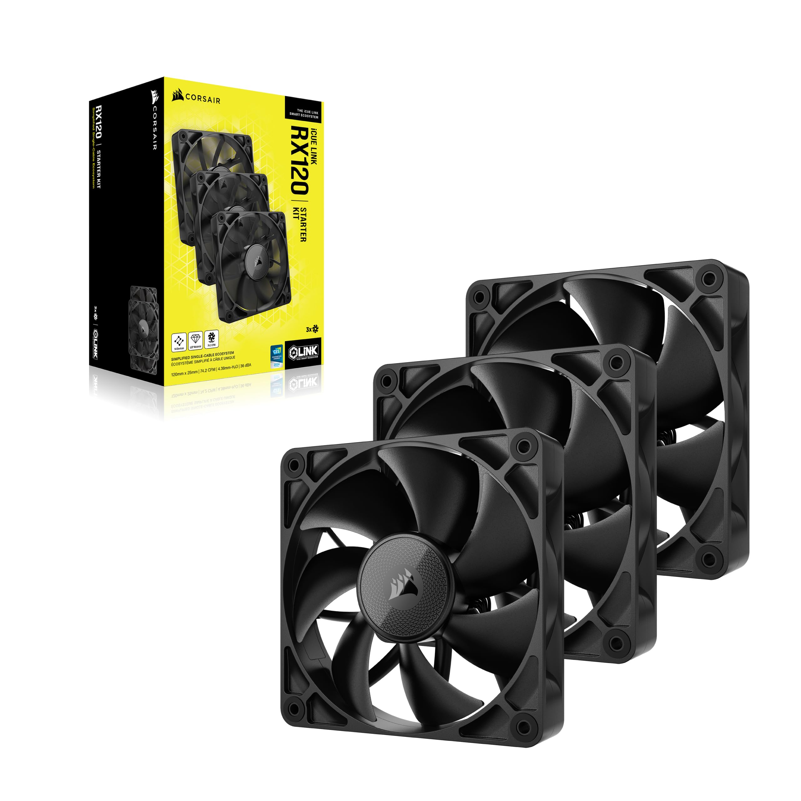 corsair-icue-link-rx120-120mm-pwm-fan-triple-pack-with-system-hub-magnetic-dome- image 8