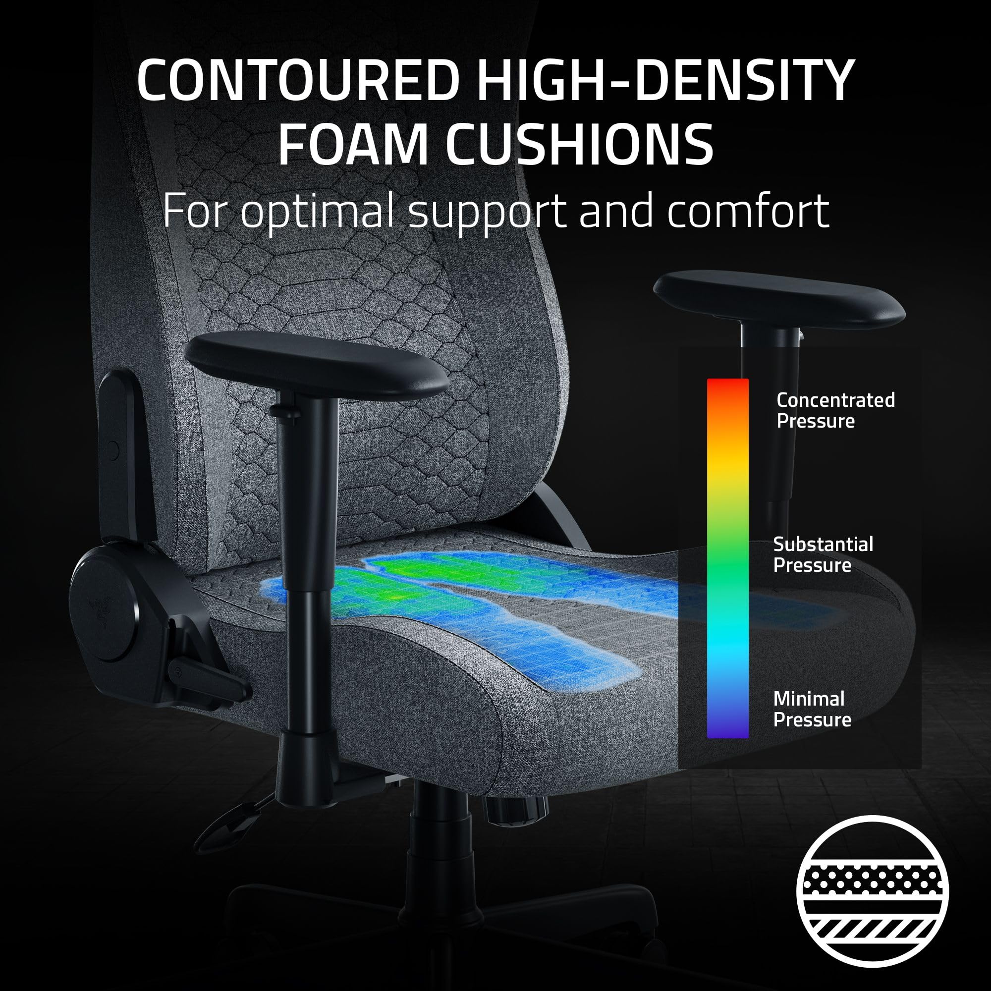 razer-iskur-v2-x-ergonomic-gaming-chair-built-in-lumbar-support-plush-fabric-152 image 6