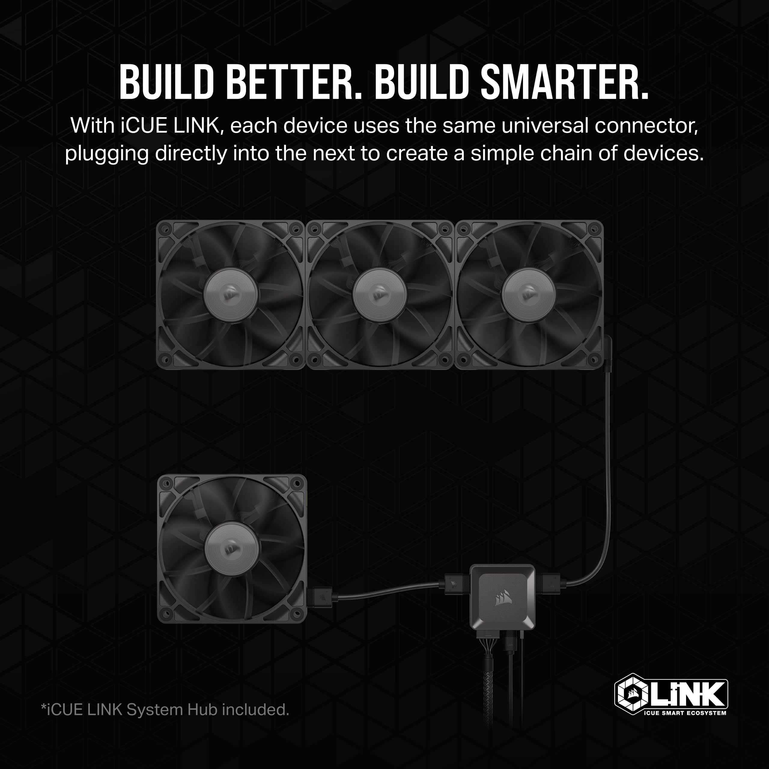 corsair-icue-link-rx120-120mm-pwm-fan-triple-pack-with-system-hub-magnetic-dome- image 3