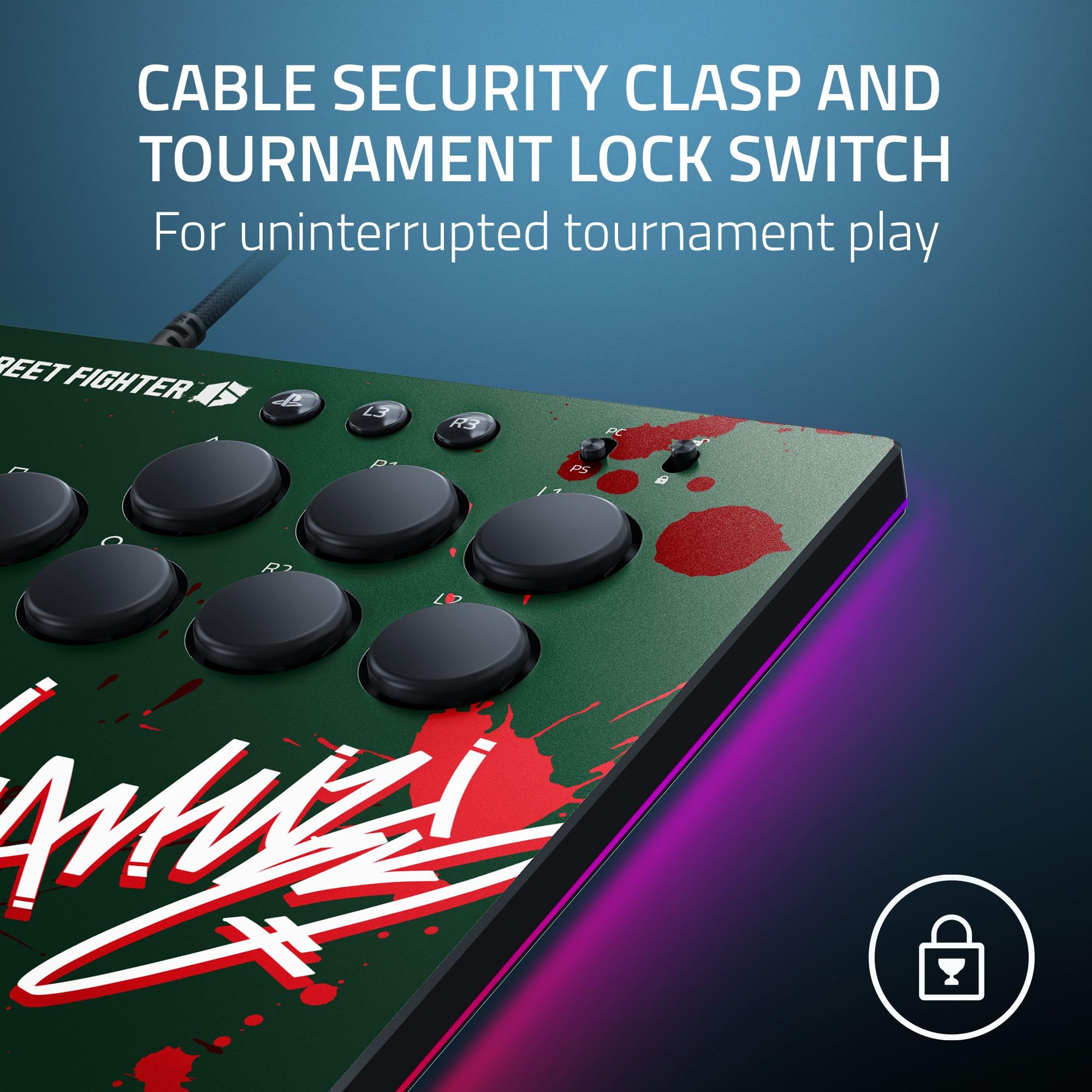 razer-kitsune-all-button-arcade-controller-street-fighter-cammy-vinyl-skin-bundl image 4