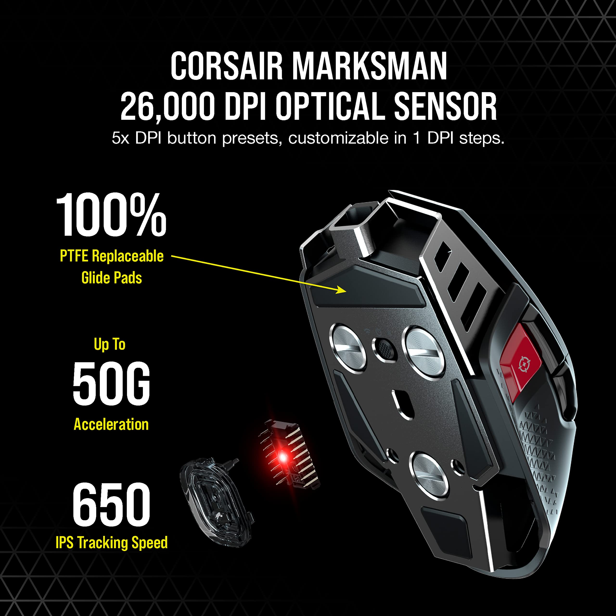corsair-m65-rgb-ultra-wireless-tunable-fps-gaming-mouse-slipstream-26k-dpi-black image 4