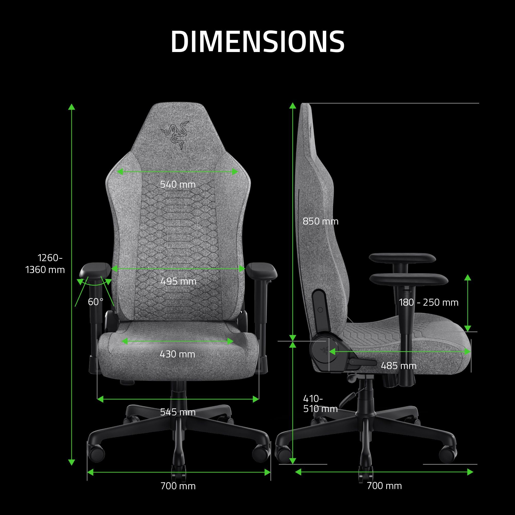razer-iskur-v2-x-ergonomic-gaming-chair-built-in-lumbar-support-plush-fabric-152 image 2