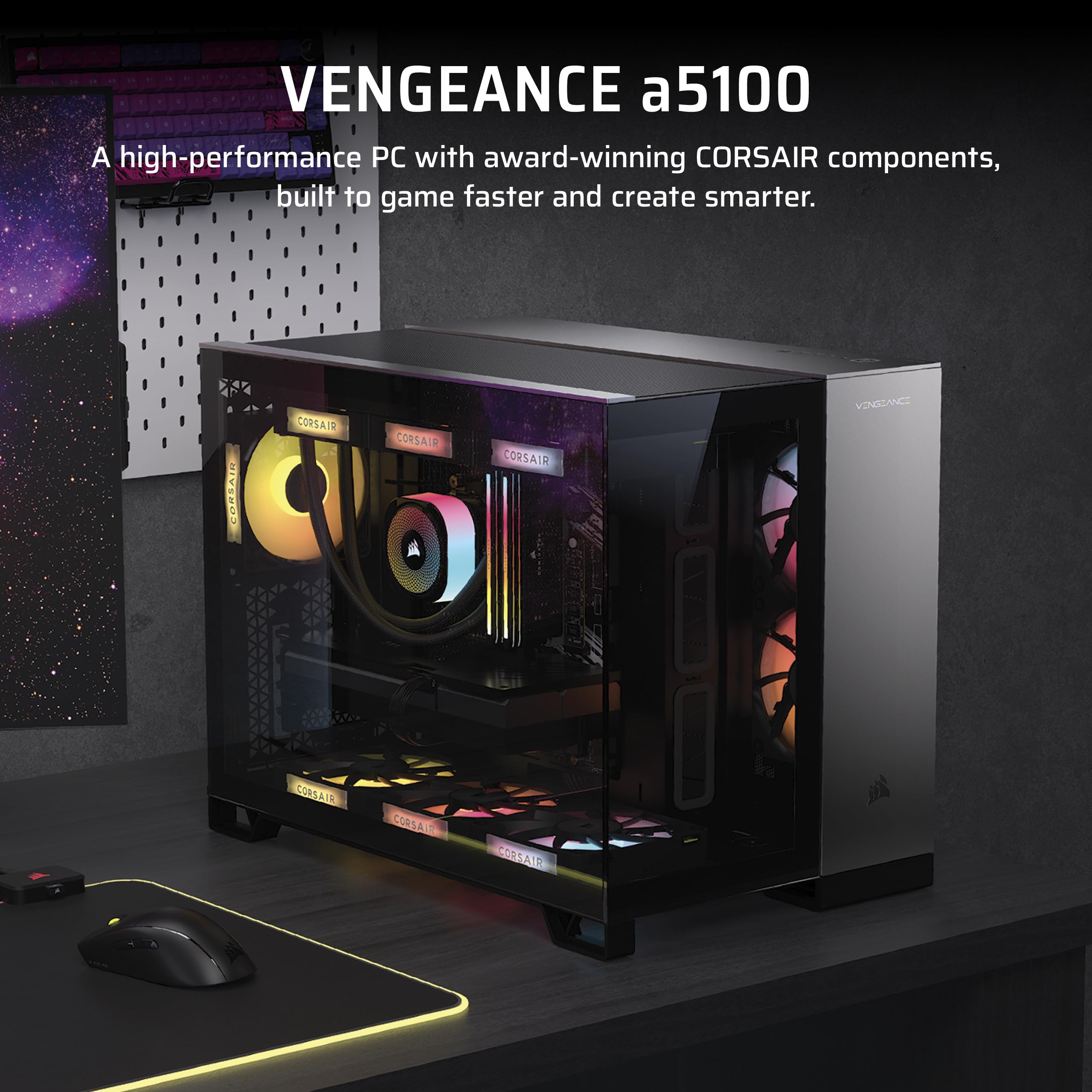 corsair-vengeance-a5100-gaming-pc-liquid-cooled-amd-ryzen-7-9800x3d-nvidia-gefor image 2