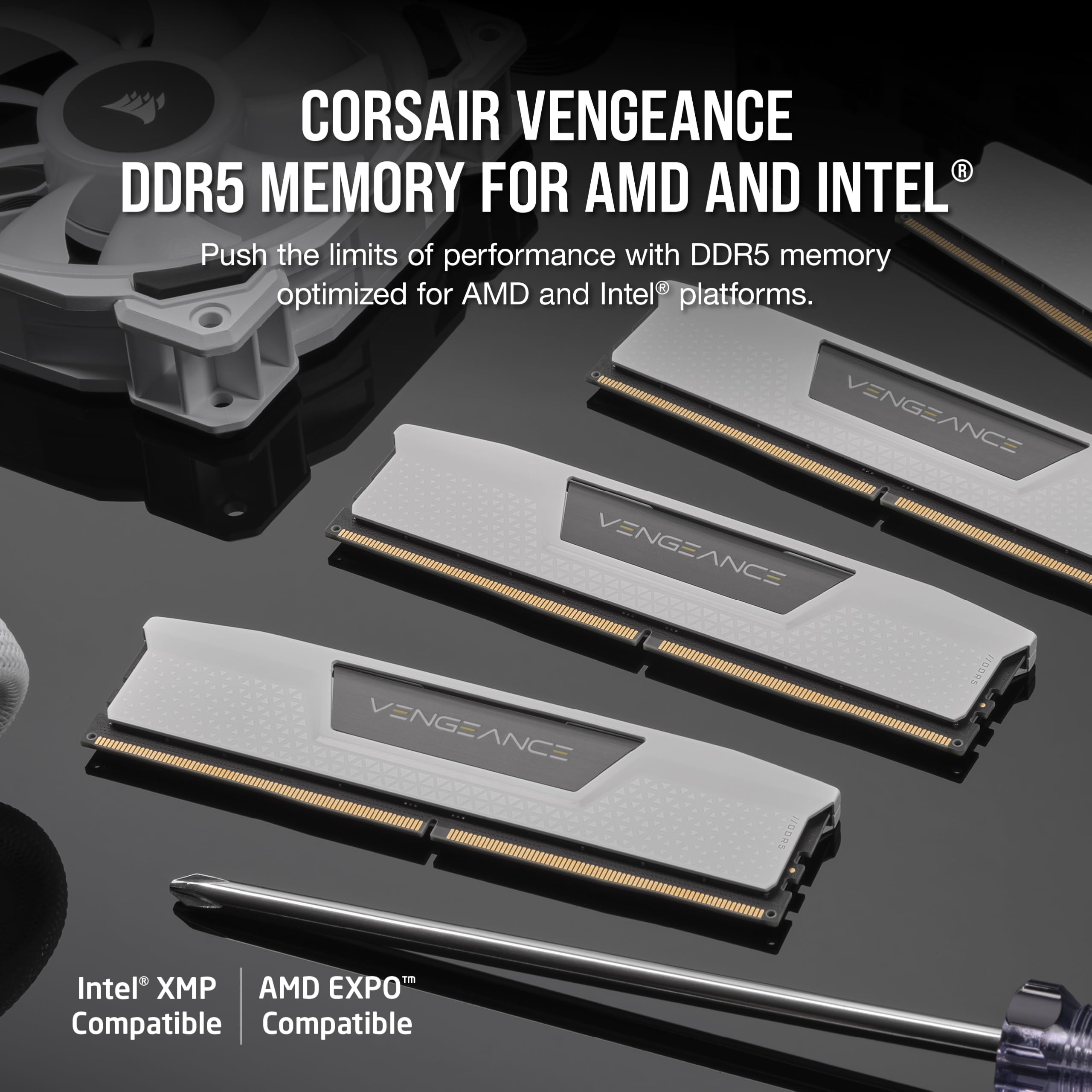 corsair-vengeance-ddr5-32gb-2x16gb-6400mhz-cl32-desktop-ram-kit-white-cmk32gx5m2 image 2