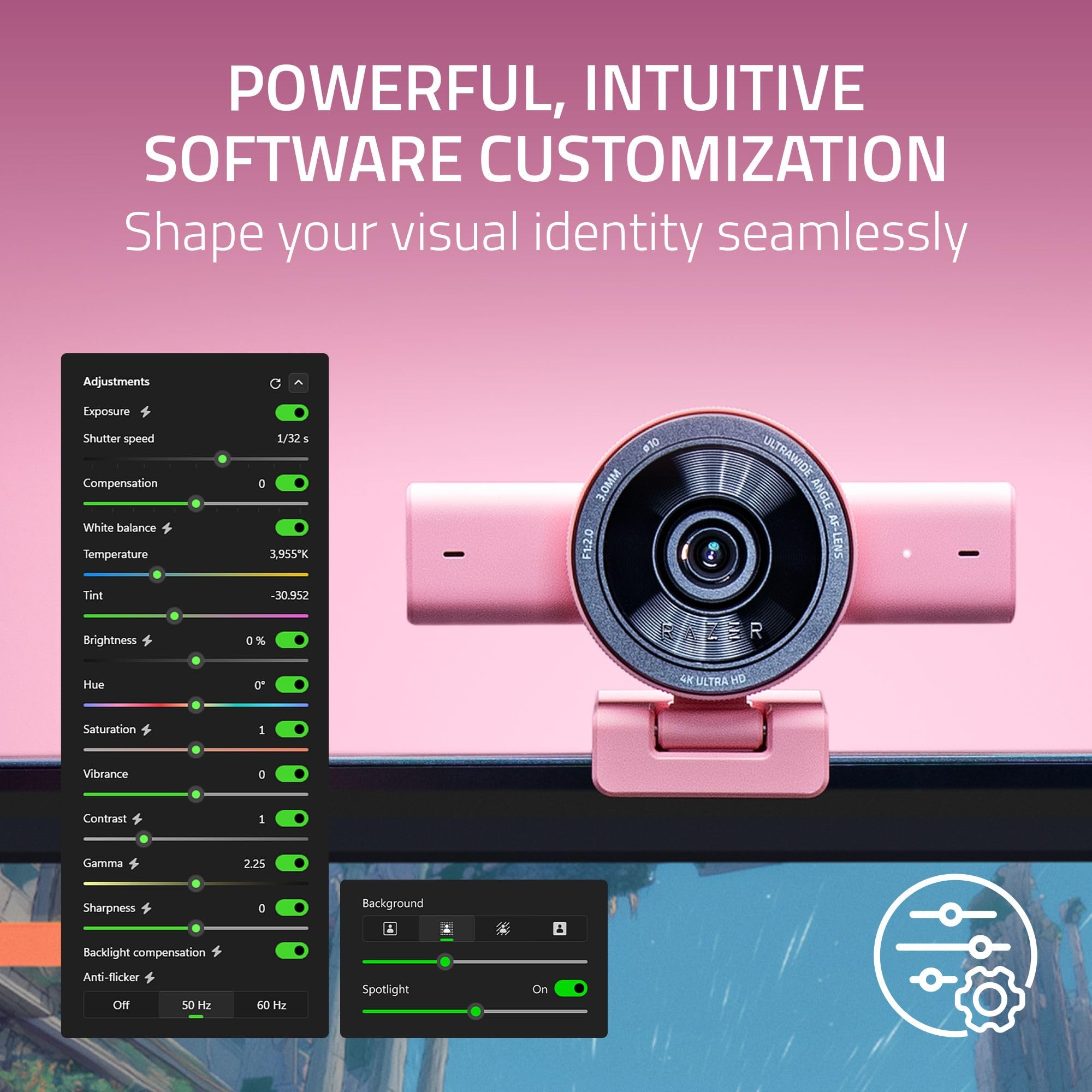 razer-kiyo-v2-streaming-webcam-4k-30fps-ai-auto-framing-pink image 6