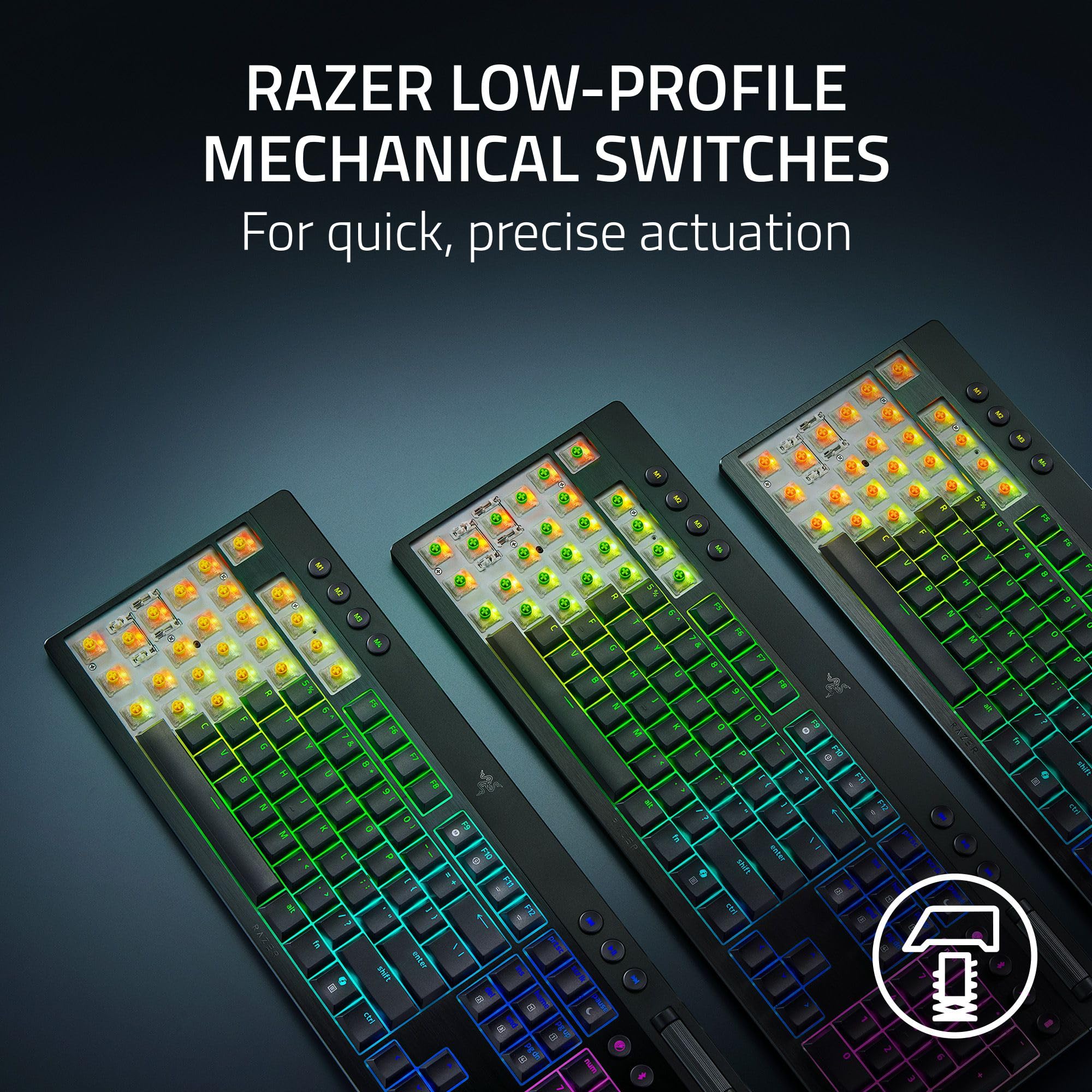 razer-blackwidow-v4-low-profile-hyperspeed-wireless-gaming-keyboard-green-switch image 2