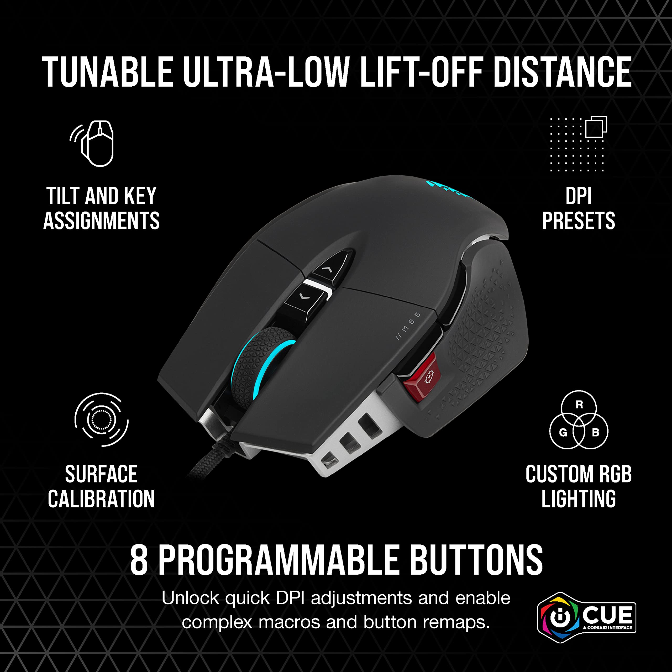 corsair-m65-rgb-ultra-tunable-fps-gaming-mouse-26k-dpi-black image 7