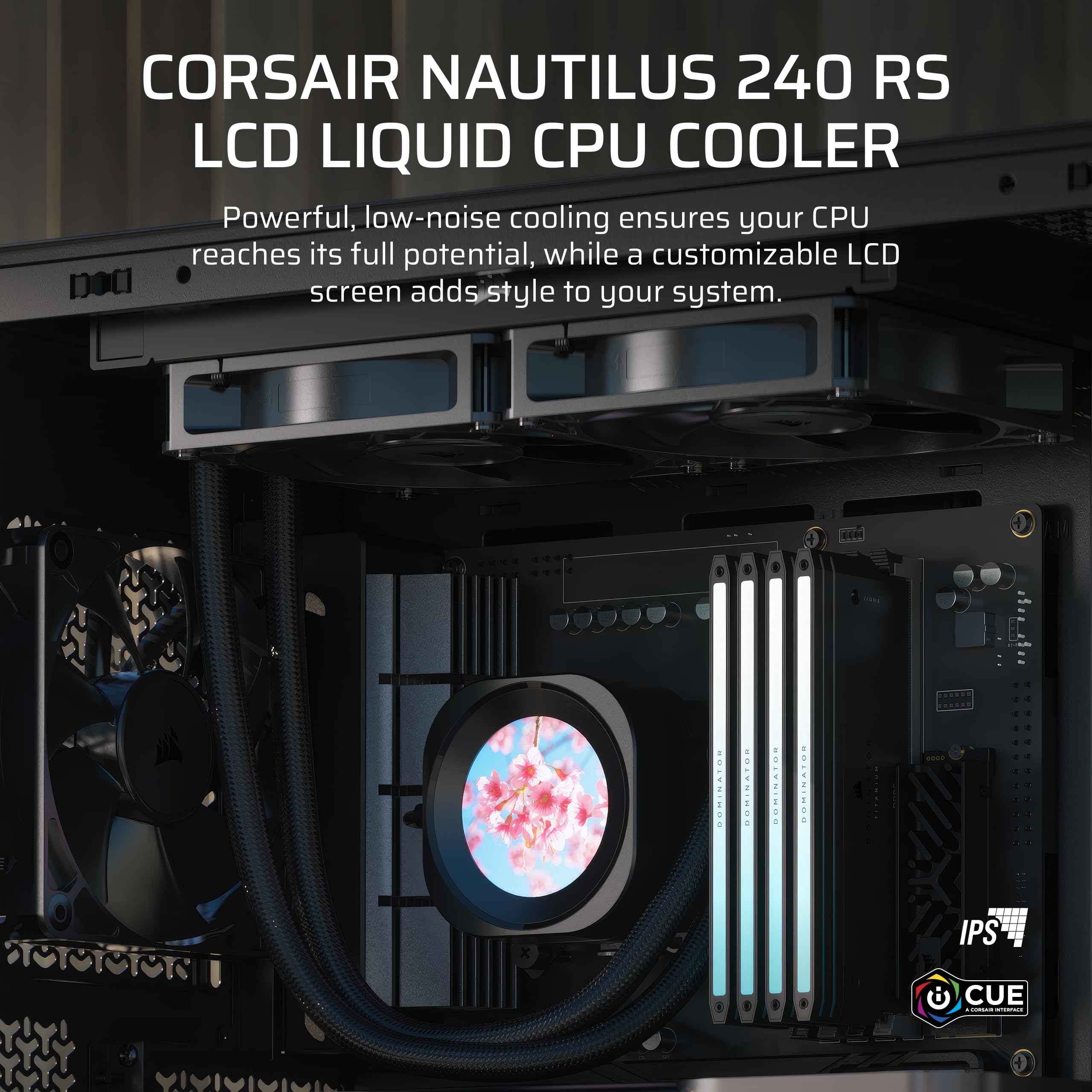 corsair-nautilus-240-rs-lcd-liquid-cpu-cooler-2-1-lcd-screen-240mm-aio-low-noise image 2