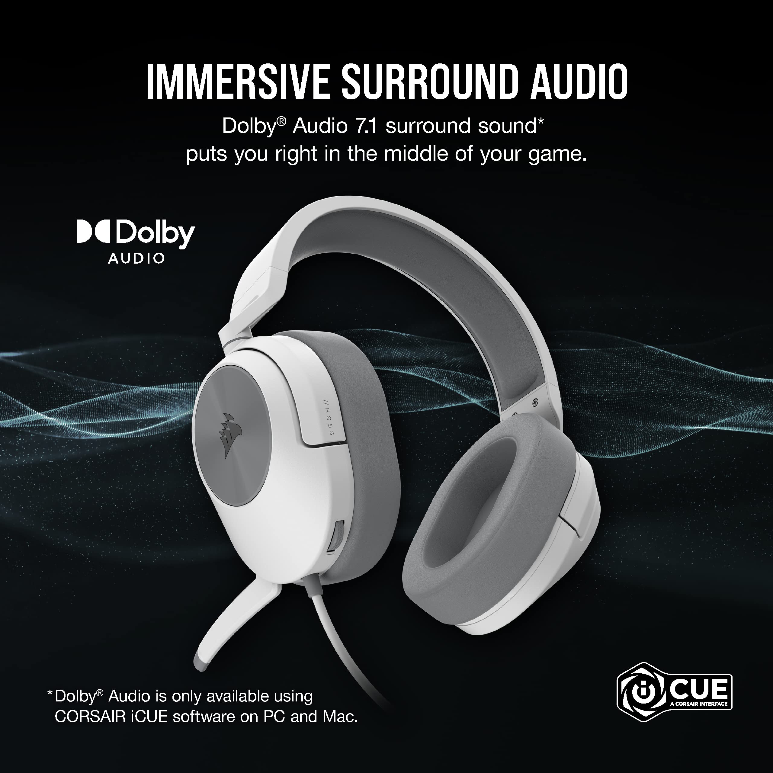 corsair-hs55-surround-v2-gaming-headset-dolby-atmos-lightweight-246g-multiplatfo image 2