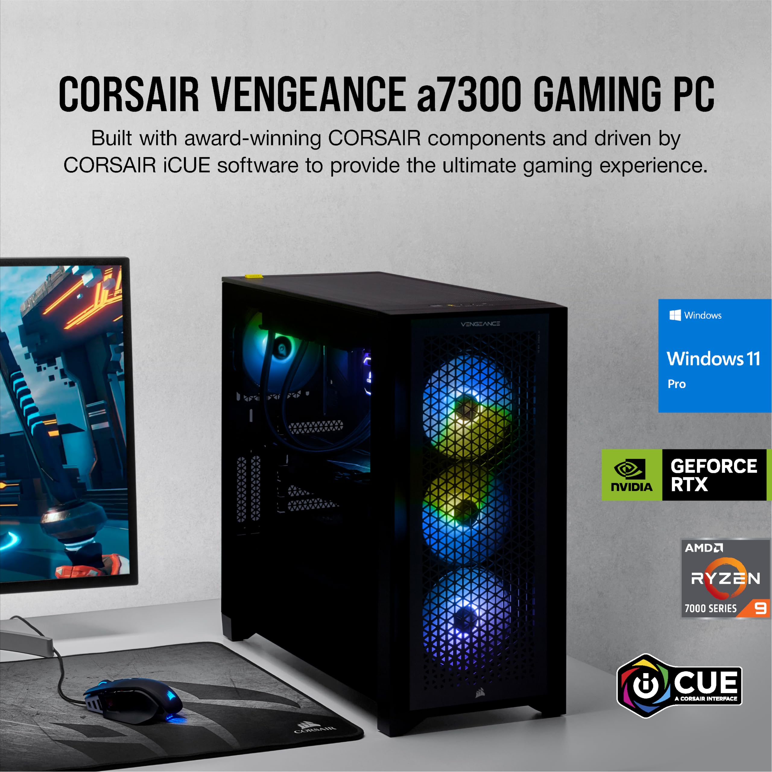 corsair-vengeance-a7300-series-gaming-pc-liquid-cooled-ryzen-9-7900x-rtx-4090-64 image 2