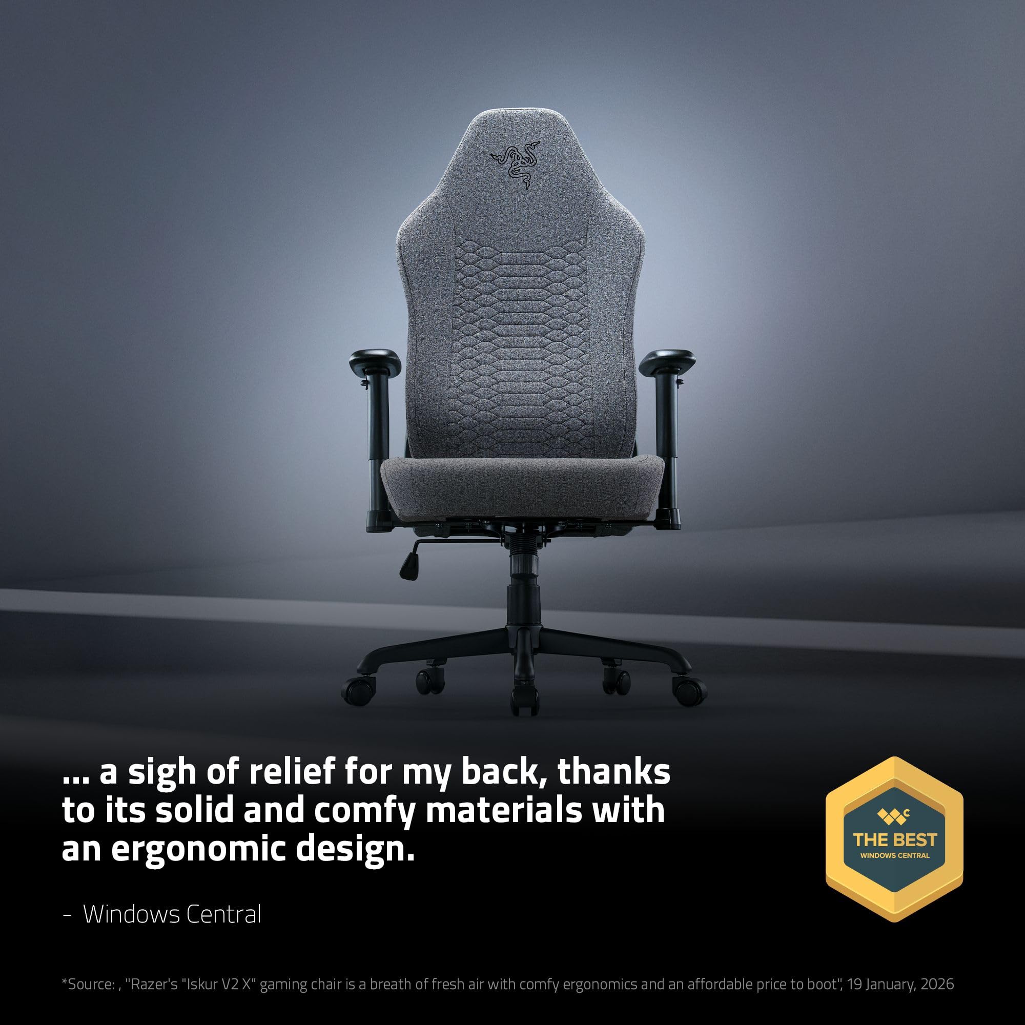 razer-iskur-v2-x-ergonomic-gaming-chair-built-in-lumbar-support-plush-fabric-152 image 3