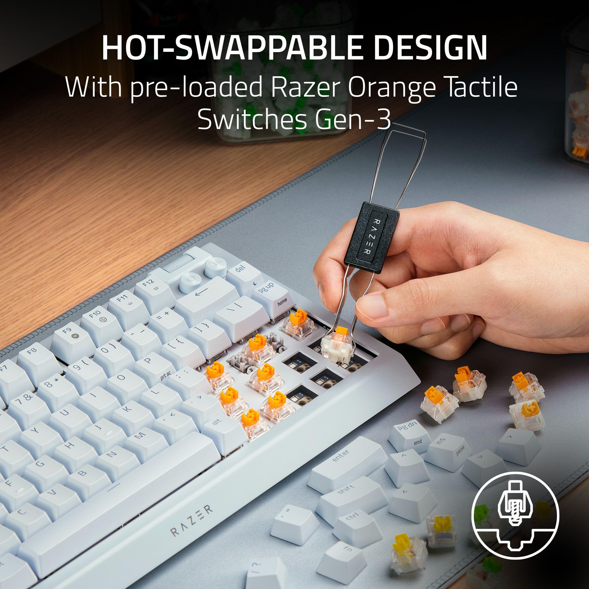 razer-blackwidow-v4-75-mechanical-gaming-keyboard-hot-swappable-orange-tactile-s image 2