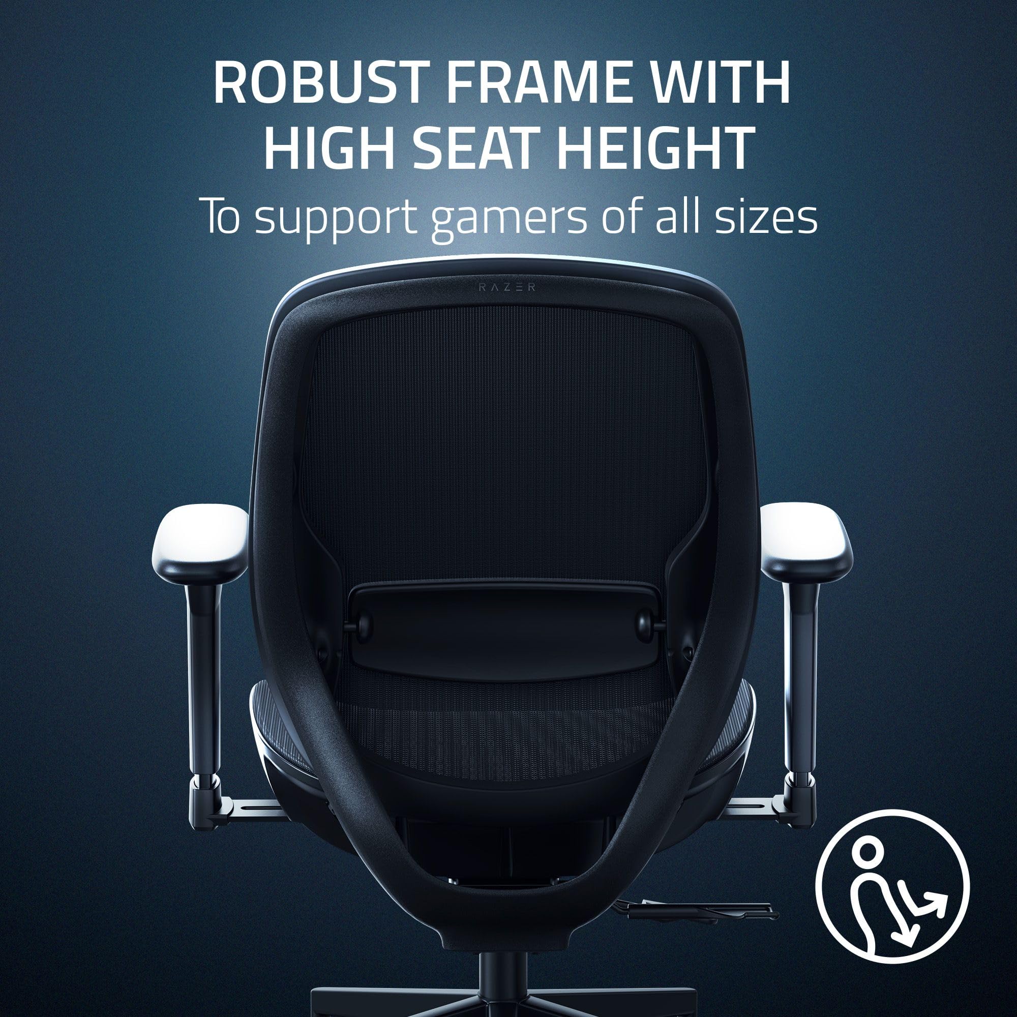 razer-fujin-mesh-ergonomic-gaming-chair-with-breathable-mesh-130-recline-adjusta image 7
