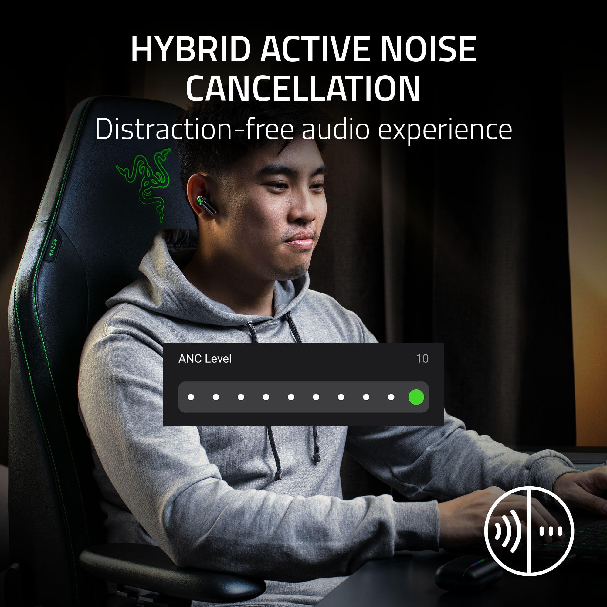 razer-hammerhead-v3-hyperspeed-wireless-anc-gaming-earbuds-2-4ghz-bluetooth-40hr image 3