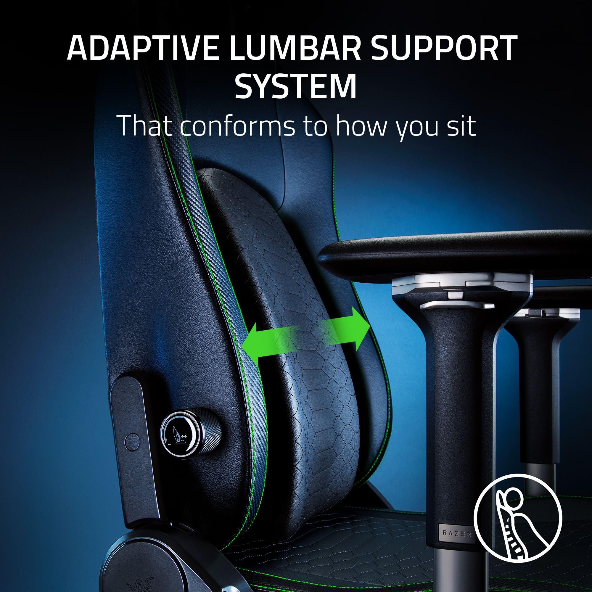 razer-iskur-v2-gaming-chair-adaptive-lumbar-support-high-density-foam-152-reclin image 5