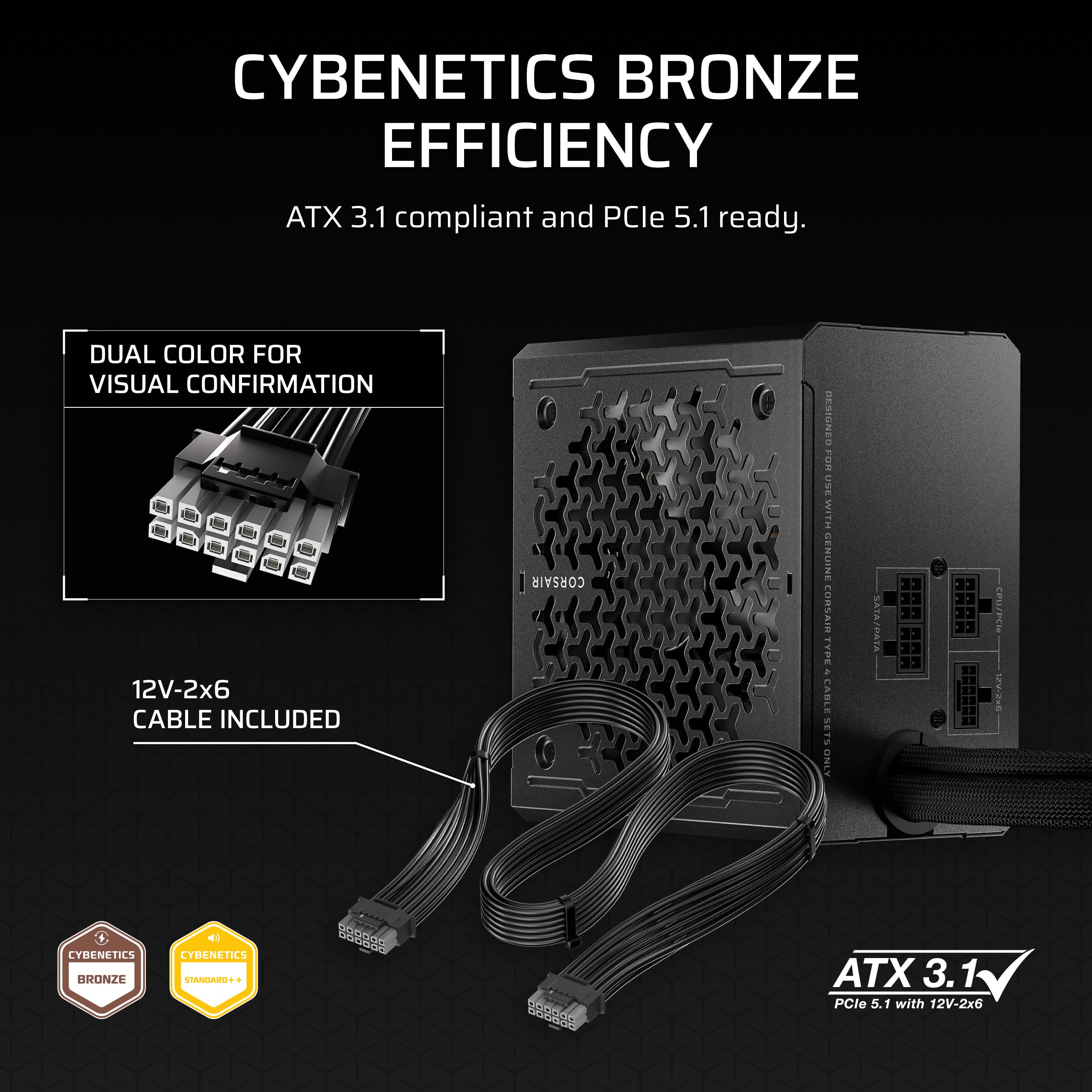 corsair-cx650m-2025-semi-modular-atx-3-1-power-supply-650w-cybenetics-bronze image 4