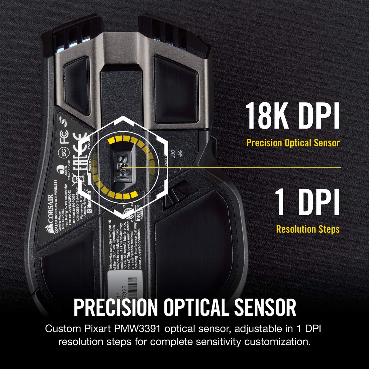 corsair-ironclaw-rgb-wireless-fps-moba-gaming-mouse-18-000-dpi-10-programmable-b image 5