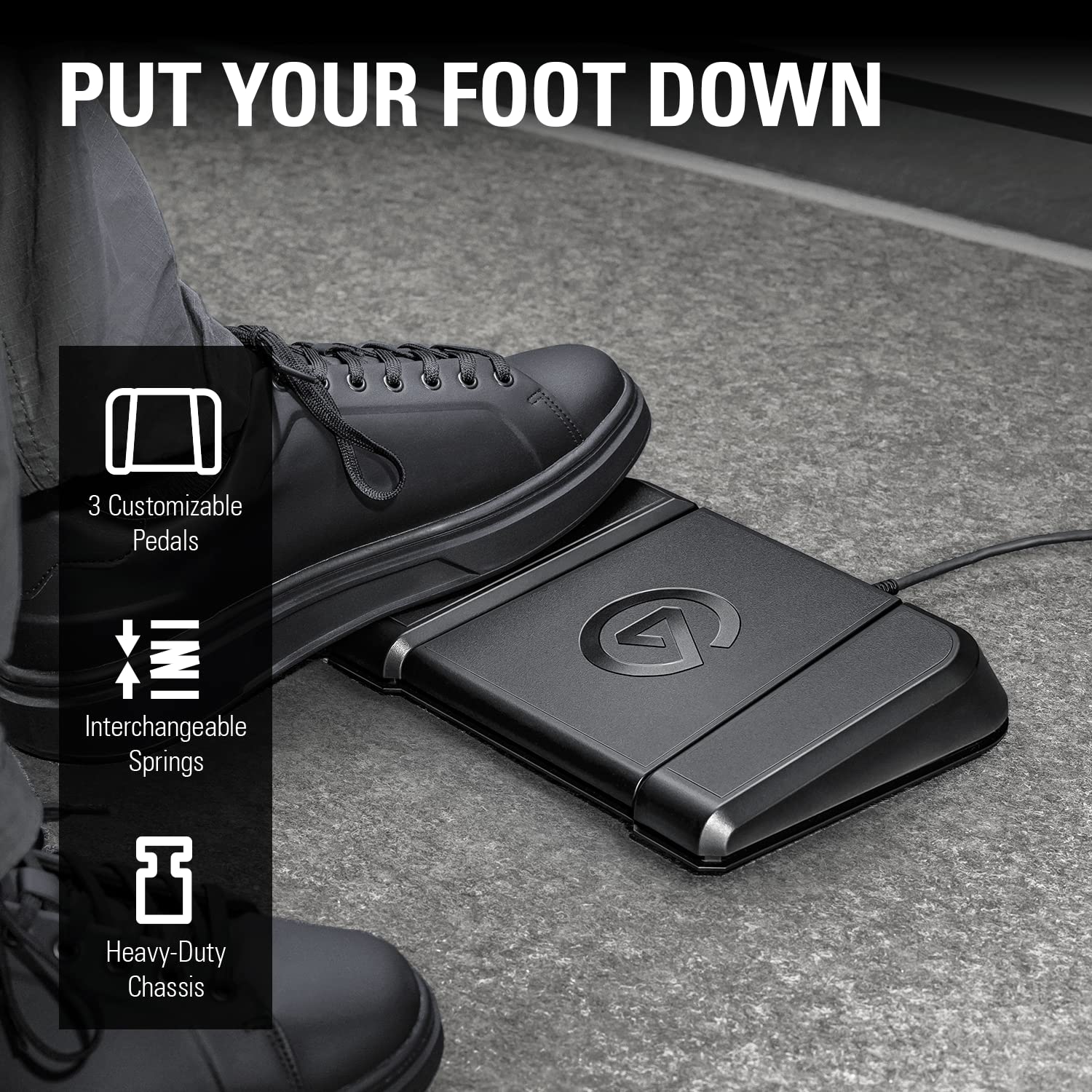 elgato-stream-deck-pedal-3-hands-free-macro-footswitches-with-interchangeable-sp image 3
