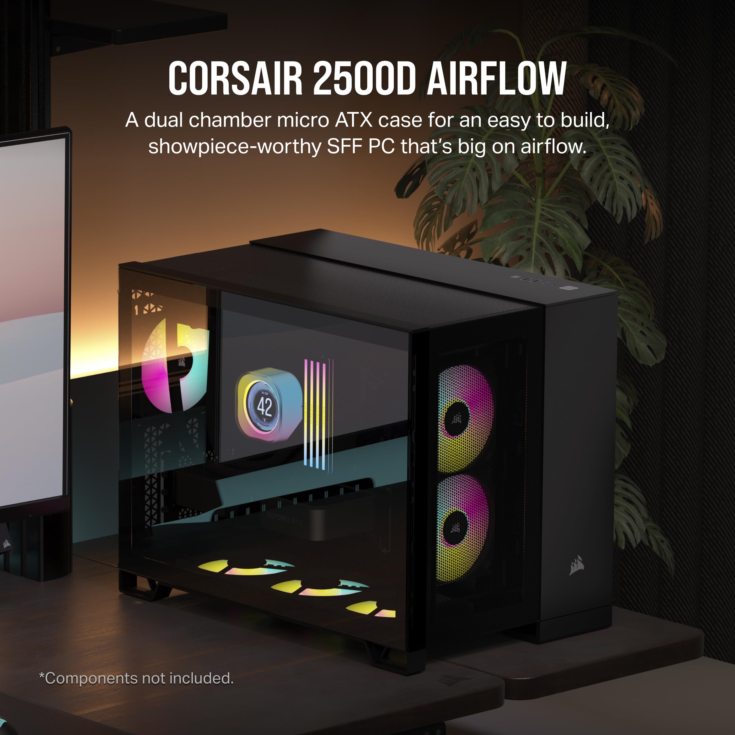 corsair-2500d-airflow-matx-pc-case-dual-chamber-reverse-connection-motherboard-s image 2