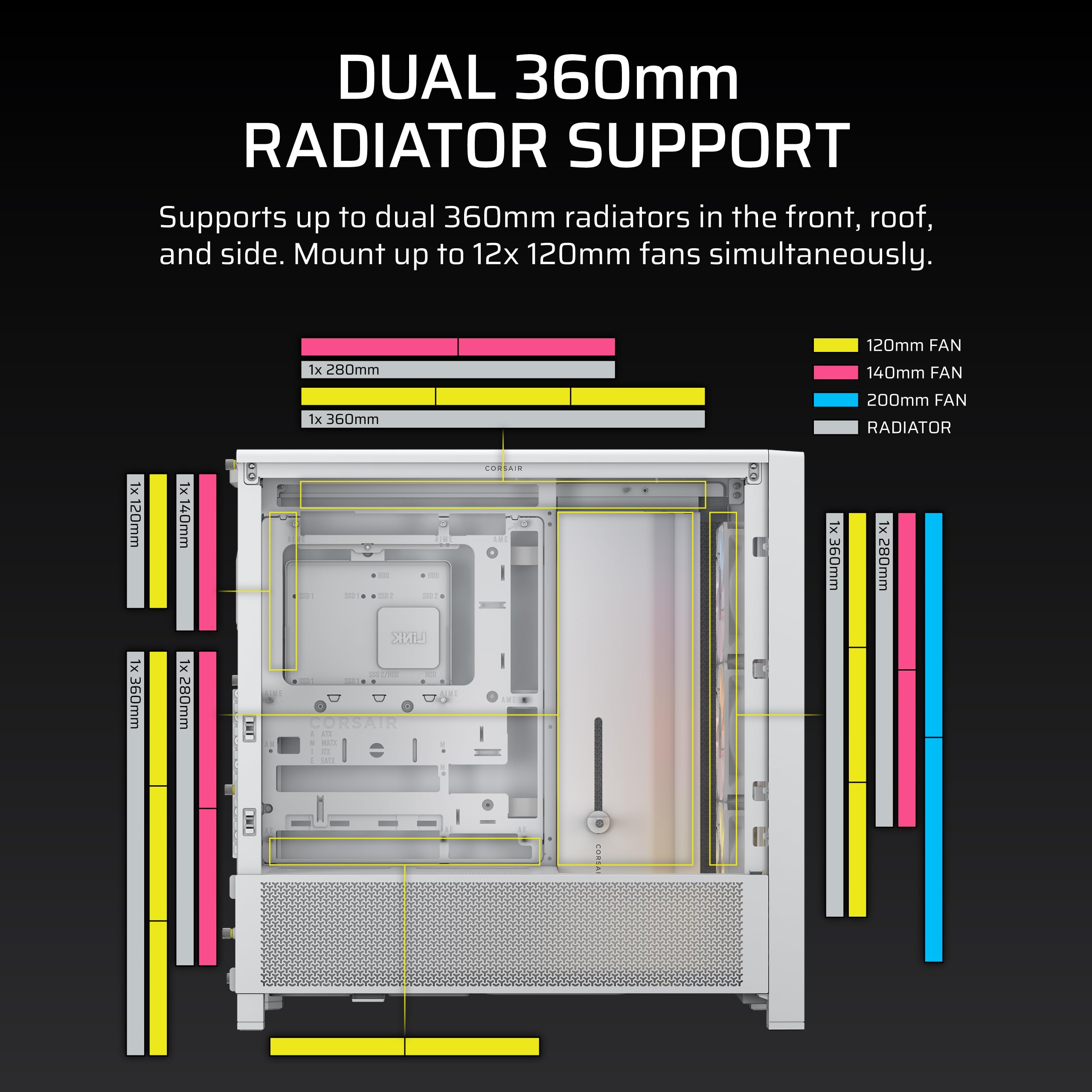 corsair-4000d-rs-argb-frame-modular-mid-tower-atx-pc-case-high-airflow-3x-rs-arg image 7