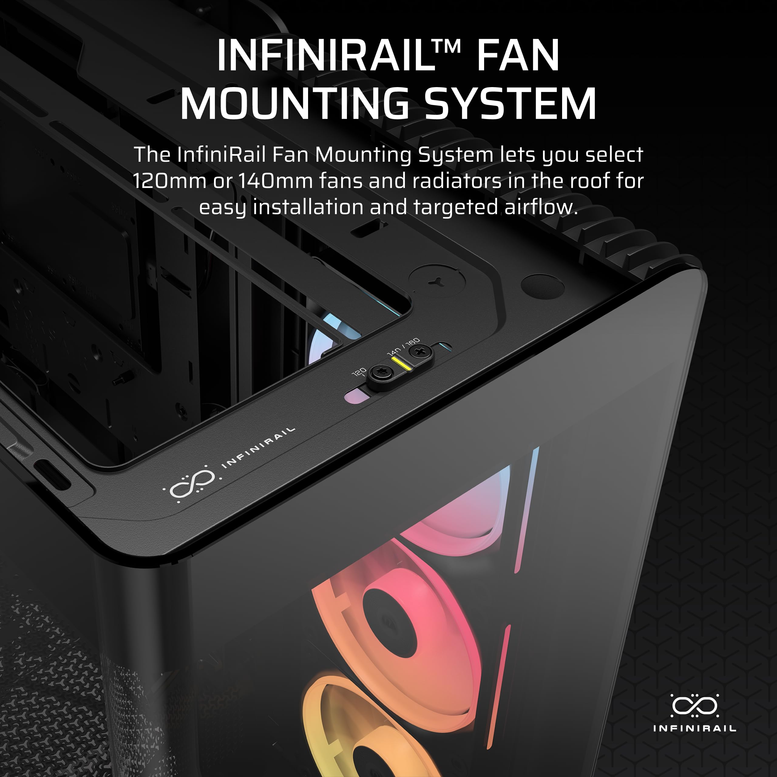corsair-frame-4500x-lx-rgb-link-panoramic-mid-tower-pc-case-3x-pre-installed-fan image 6