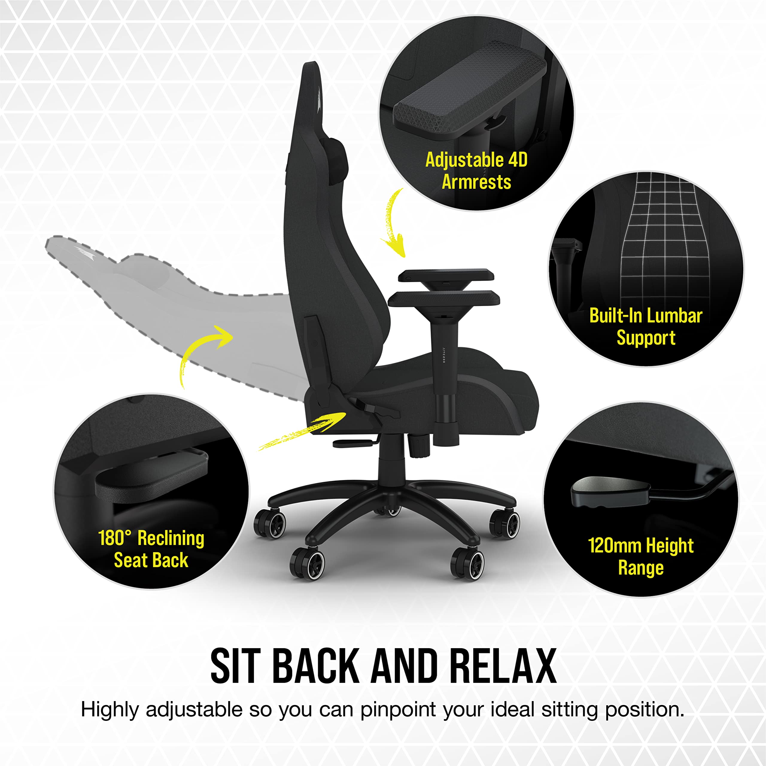 corsair-tc200-fabric-gaming-chair-standard-fit-black image 7
