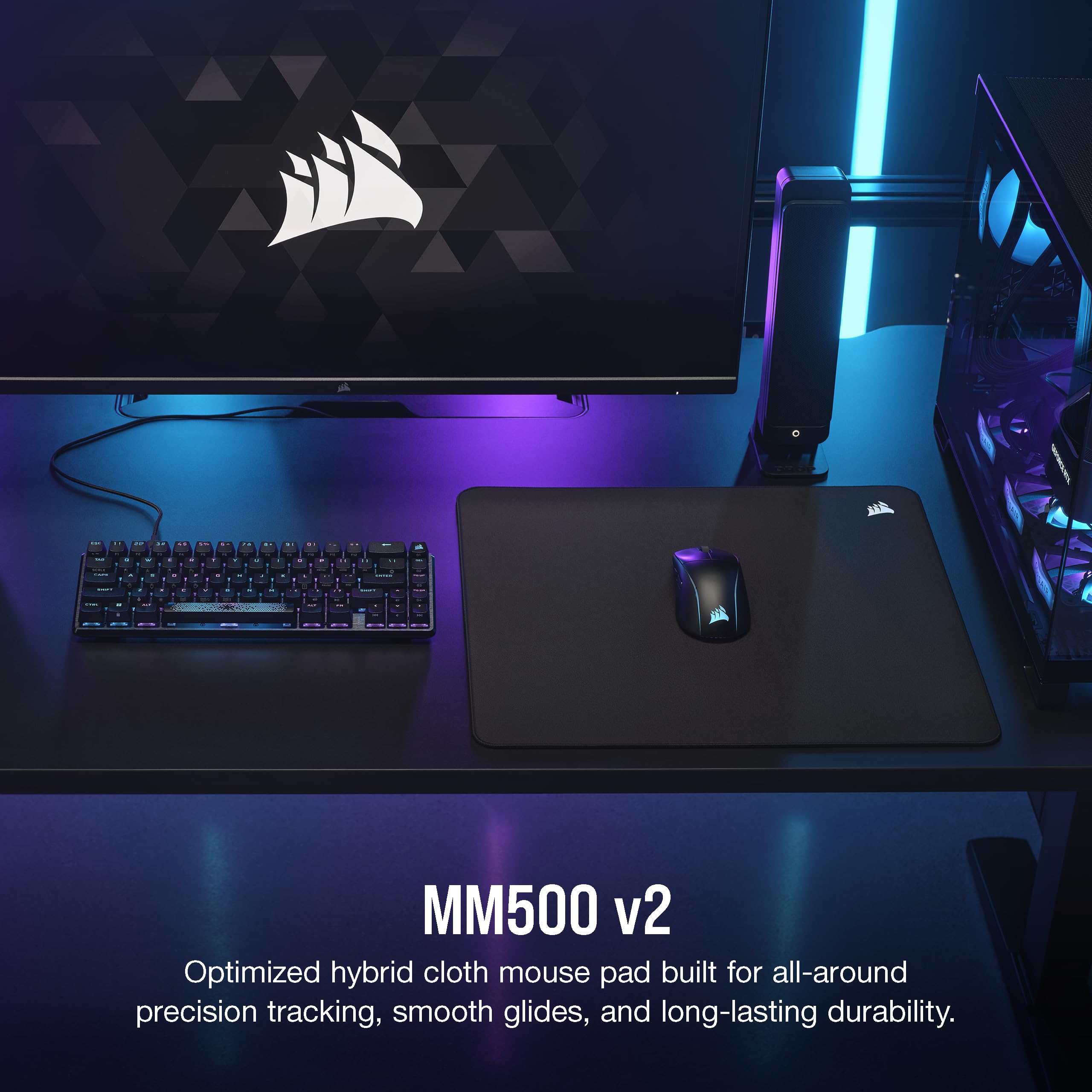 corsair-mm500-v2-hybrid-cloth-gaming-mouse-pad-large-45cm-x-40cm-spill-proof-coa image 2