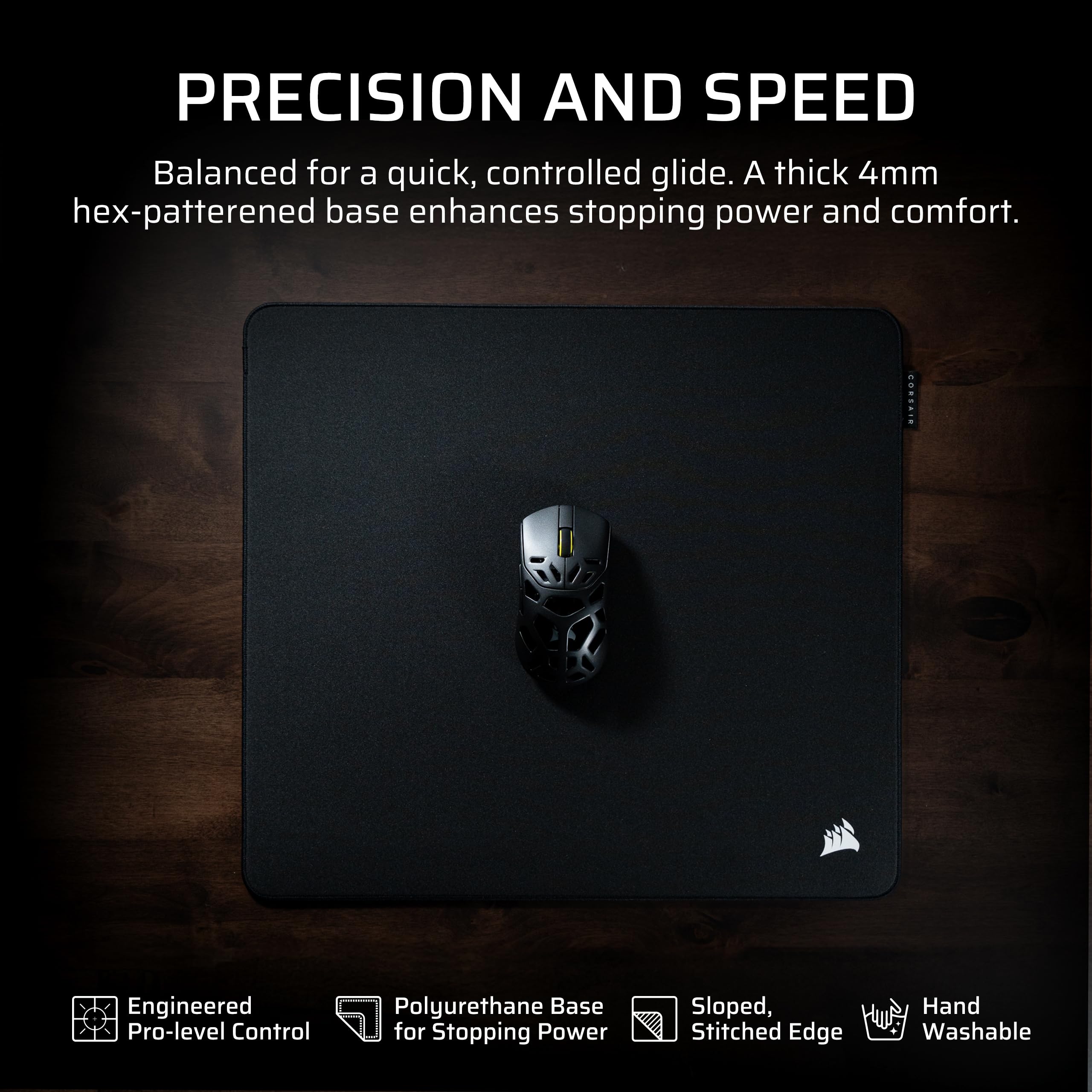 corsair-mm-pro-control-cloth-gaming-mouse-pad-medium-esports-tuned-4mm-non-slip- image 2