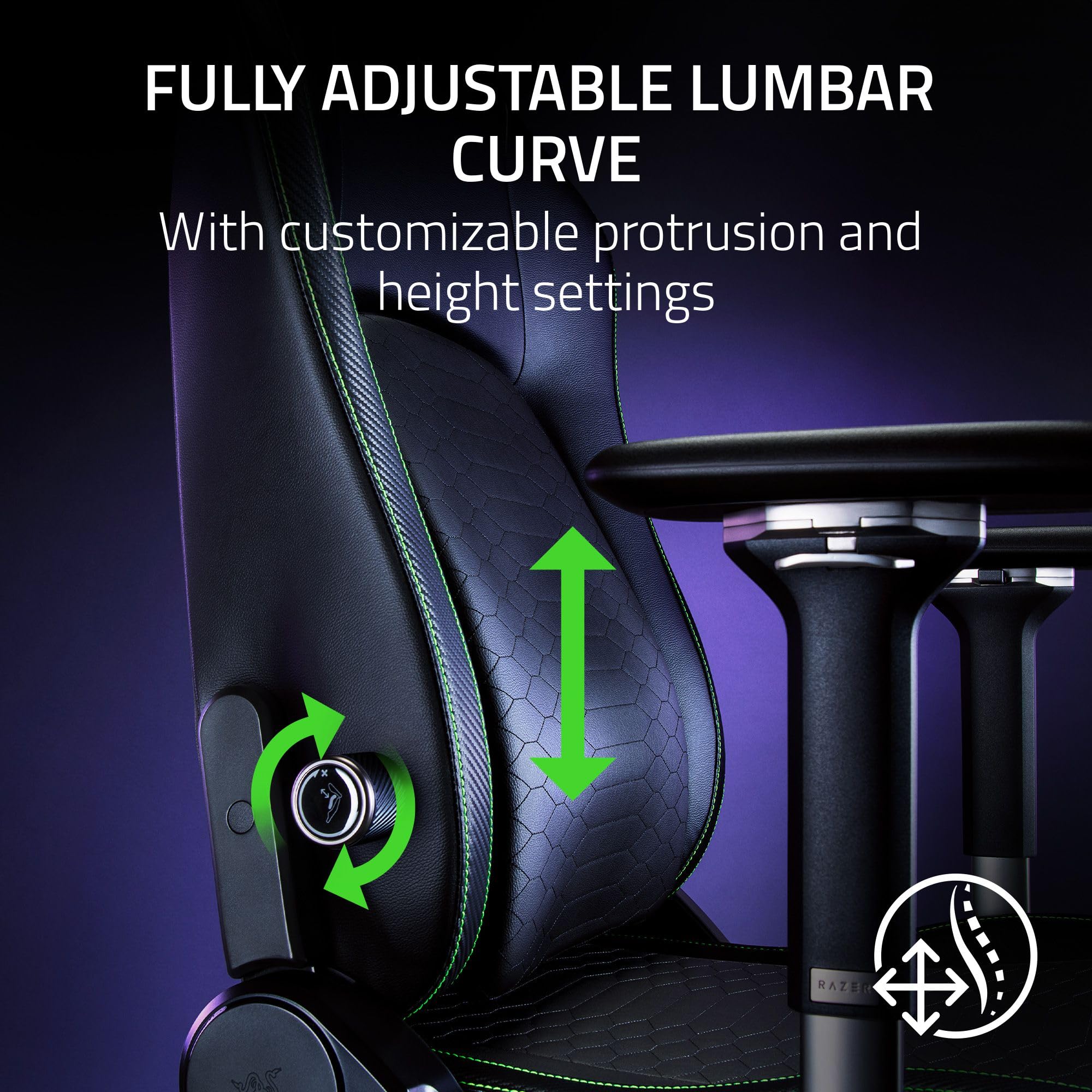 razer-iskur-v2-gaming-chair-adaptive-lumbar-support-high-density-foam-152-reclin image 6