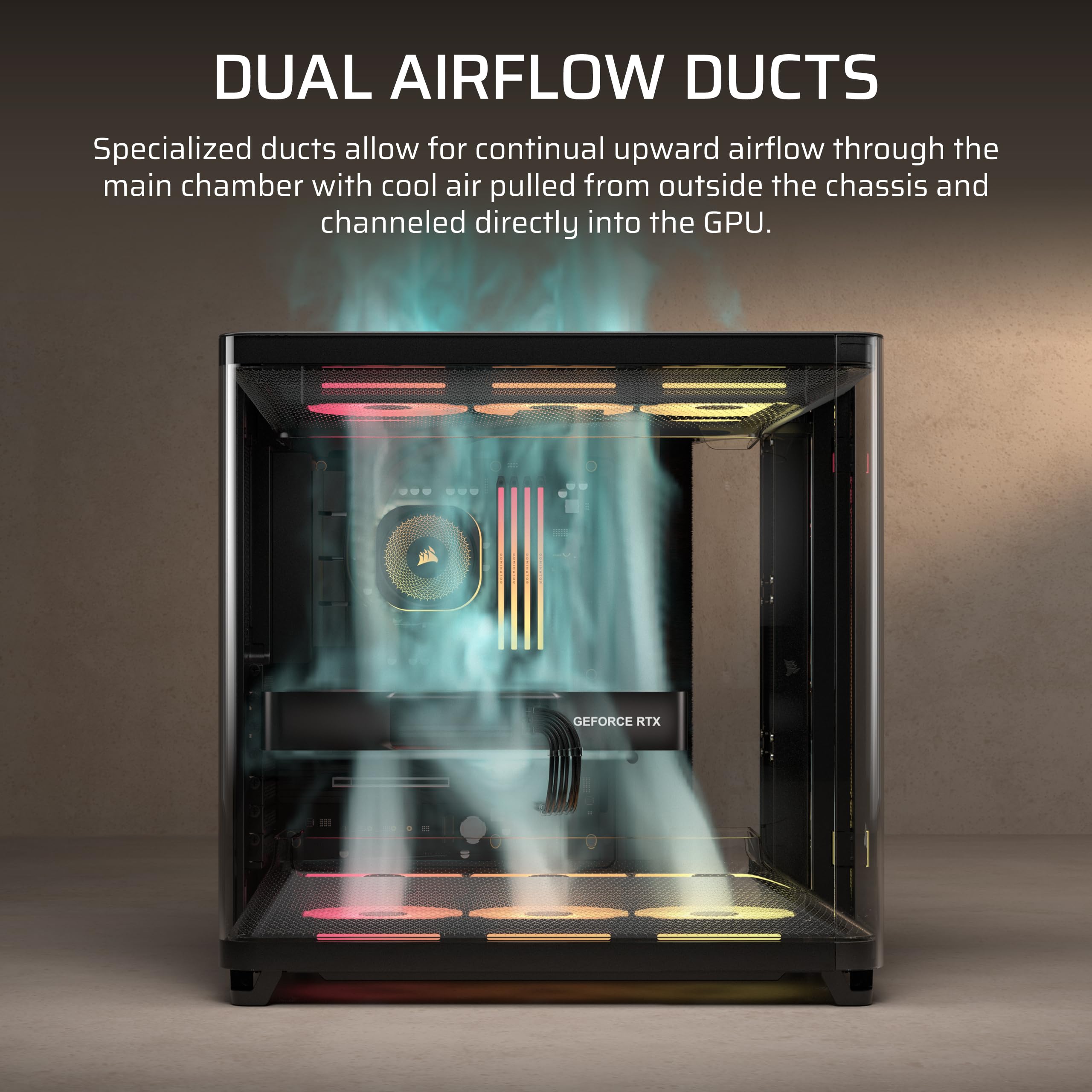 corsair-air-5400-lx-r-rgb-icue-link-triple-chamber-mid-tower-case-black image 4