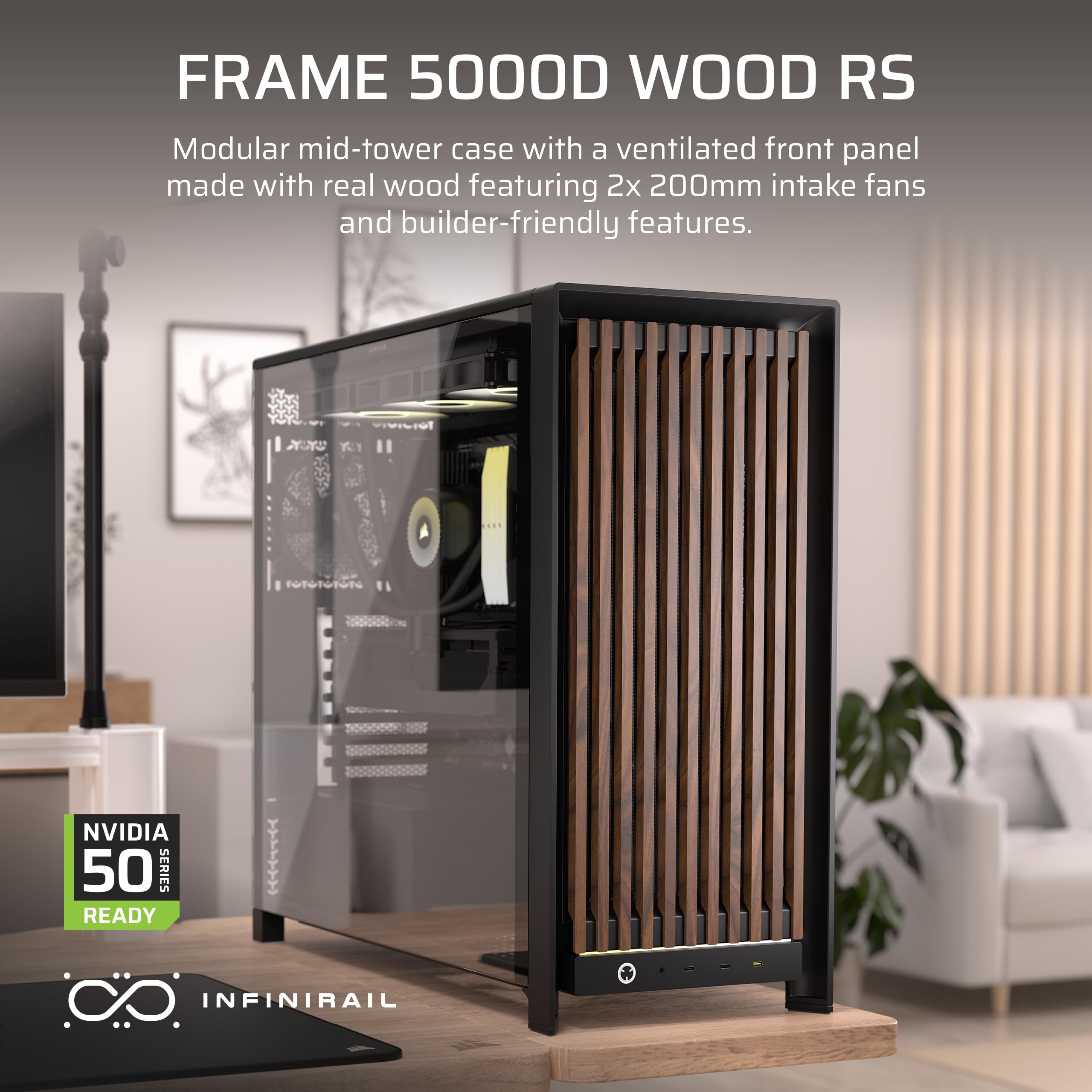 corsair-frame-5000d-wood-rs-mid-tower-atx-pc-case-solid-wood-airflow-panel-3-fan image 3