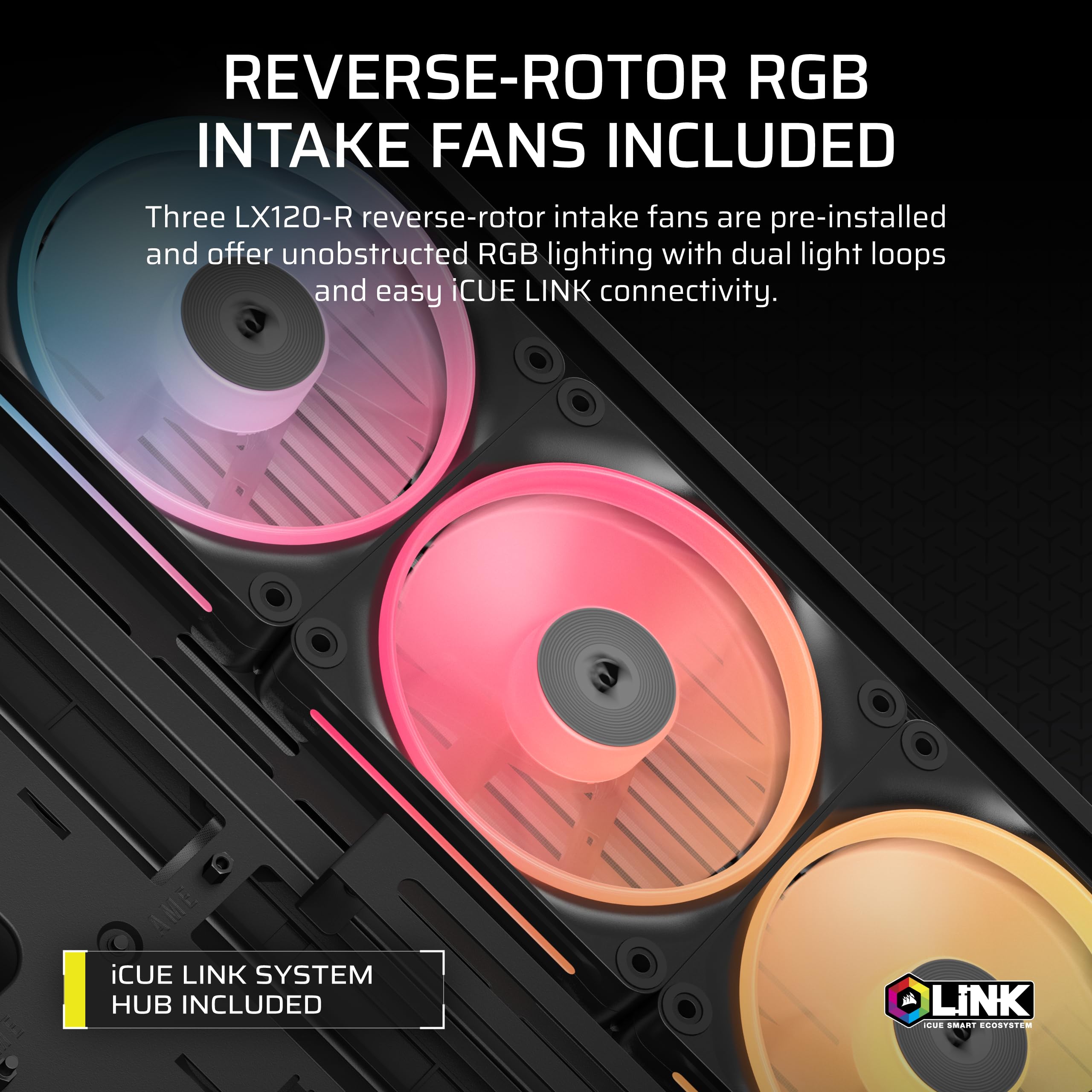 corsair-frame-4500x-lx-rgb-link-panoramic-mid-tower-pc-case-3x-pre-installed-fan image 5