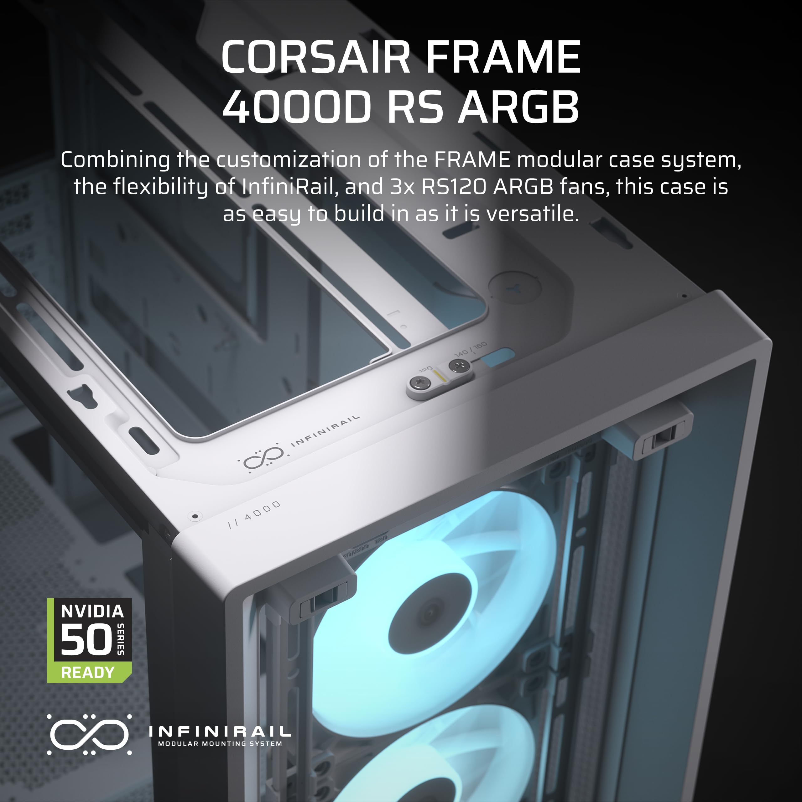 corsair-4000d-rs-argb-frame-modular-mid-tower-atx-pc-case-high-airflow-3x-rs-arg image 2