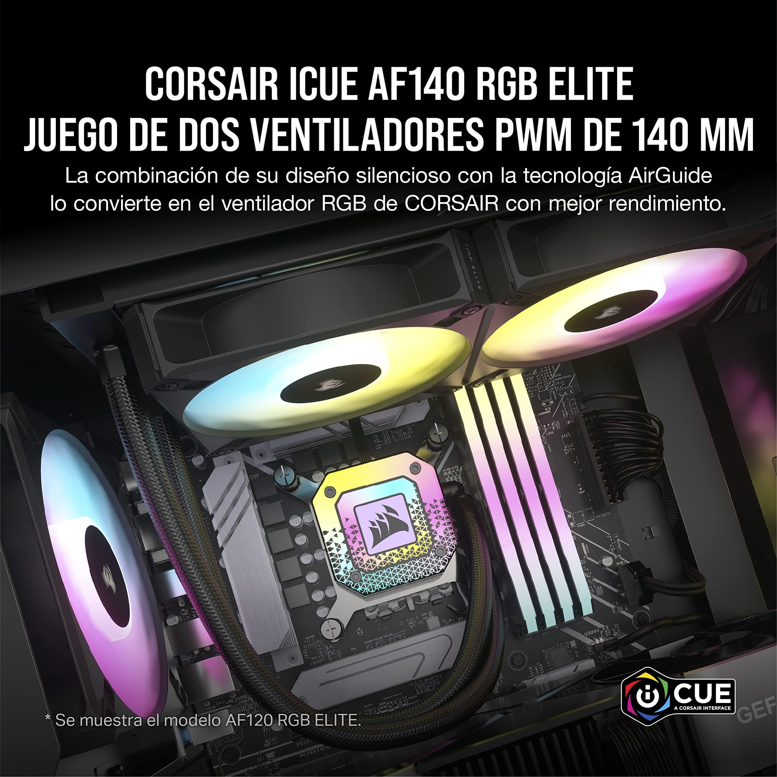 corsair-icue-af140-rgb-elite-140mm-pwm-dual-fan-kit-eight-rgb-leds-per-fan-airgu image 2