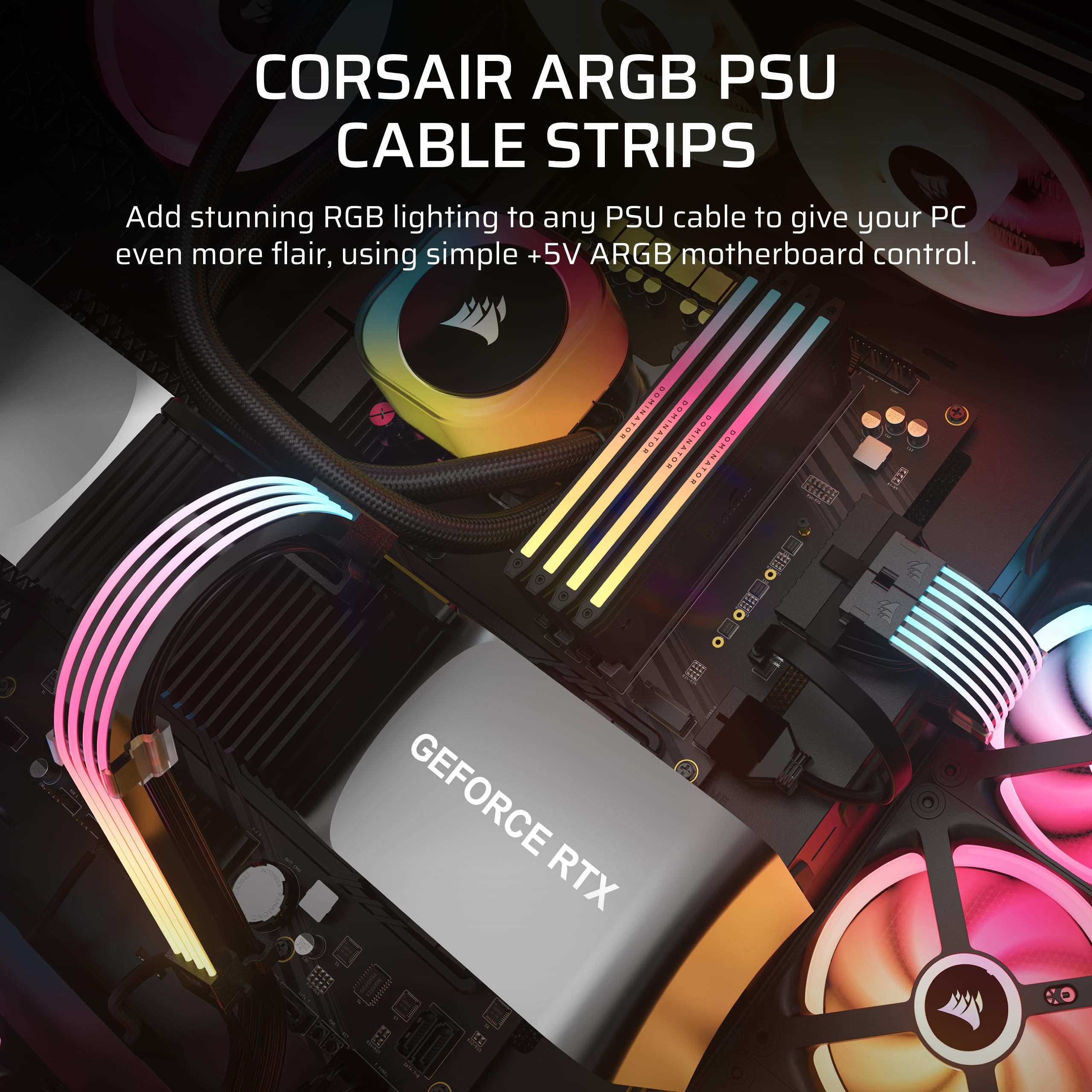 corsair-icue-argb-psu-cable-strips-2x-200mm-100-rgb-leds-per-strip-5v-argb-heade image 2